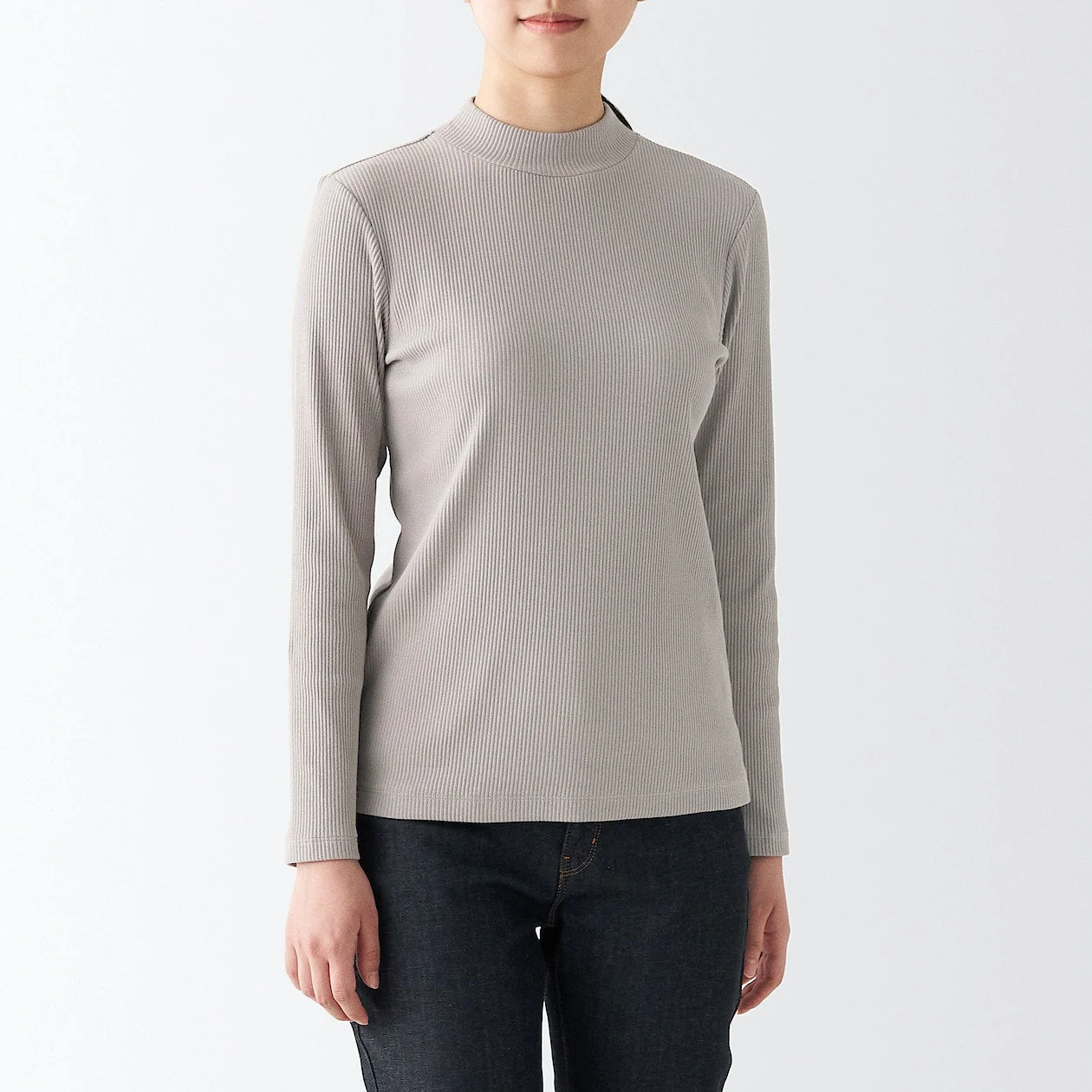 Women's Stretch Ribbed High Neck T-Shirt - Image 22