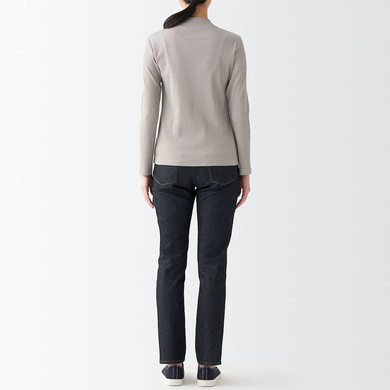 Women's Stretch Ribbed High Neck T-Shirt - Image 25