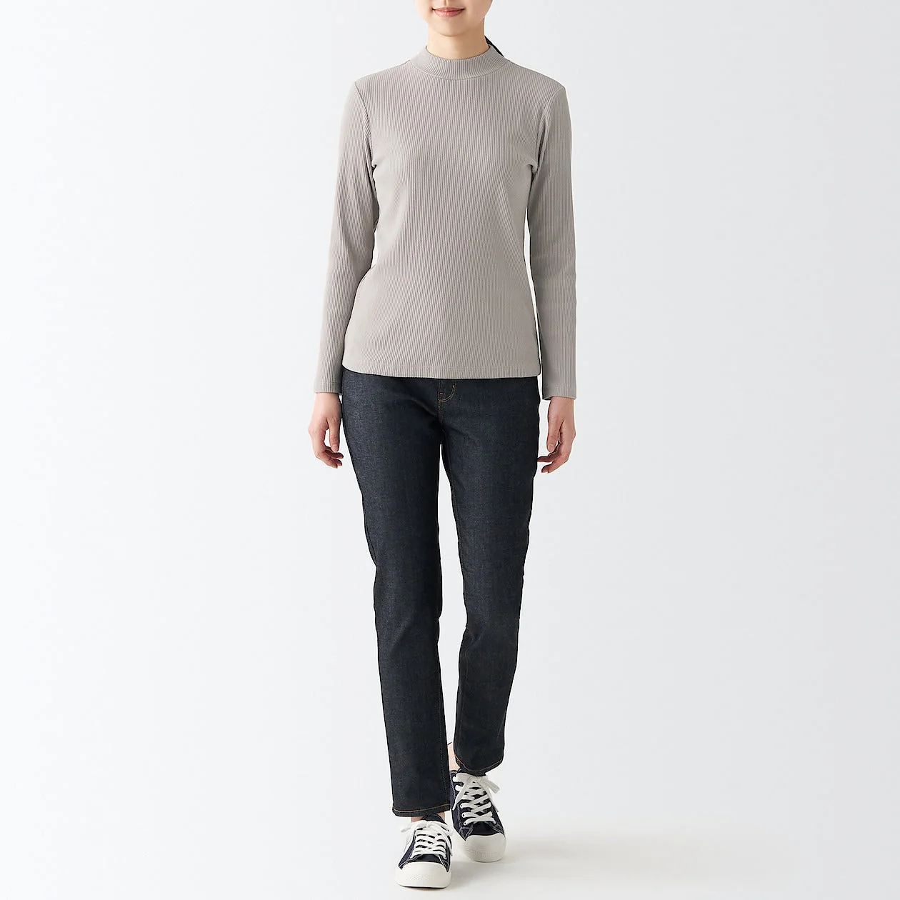 Women's Stretch Ribbed High Neck T-Shirt - Image 26