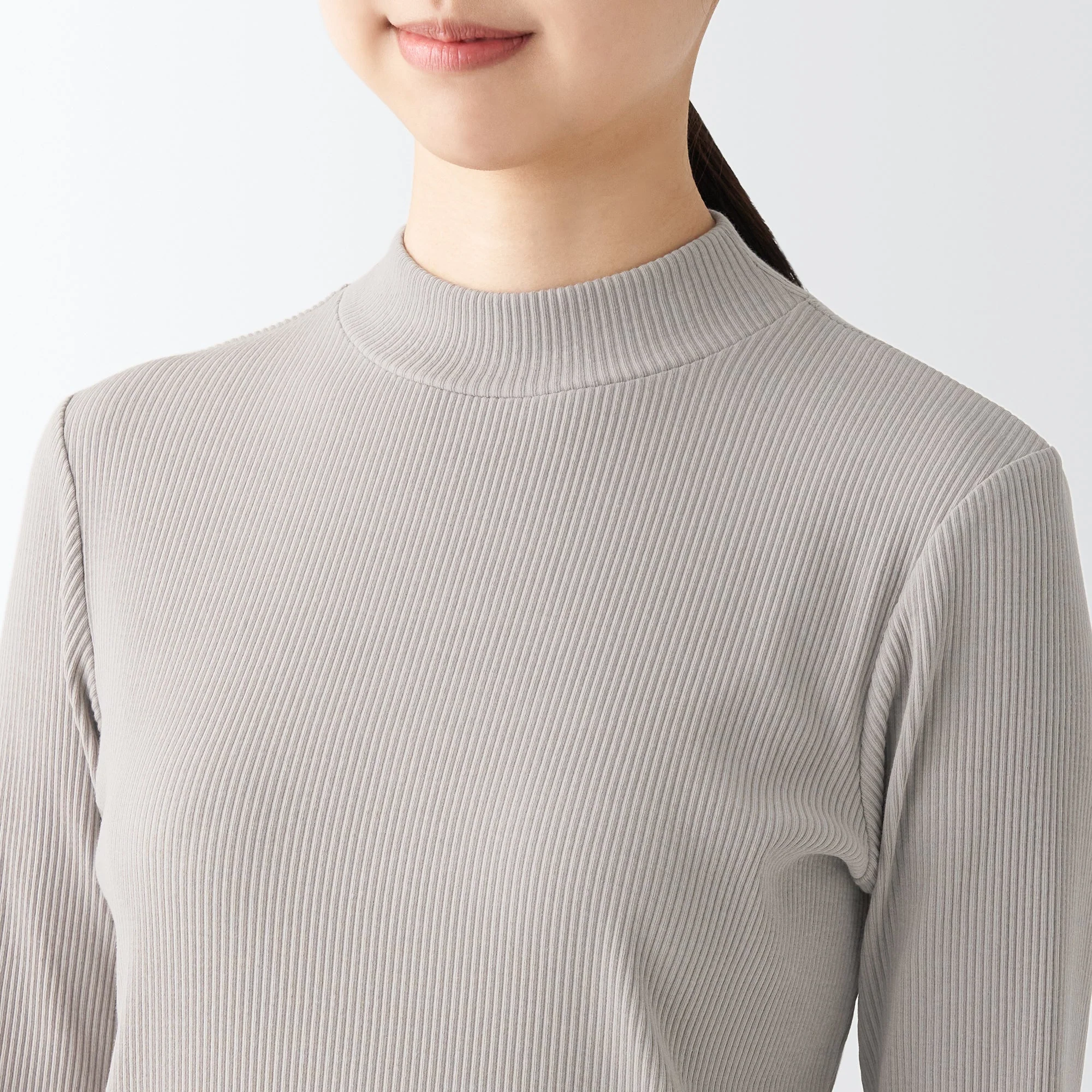 Women's Stretch Ribbed High Neck T-Shirt - Image 27