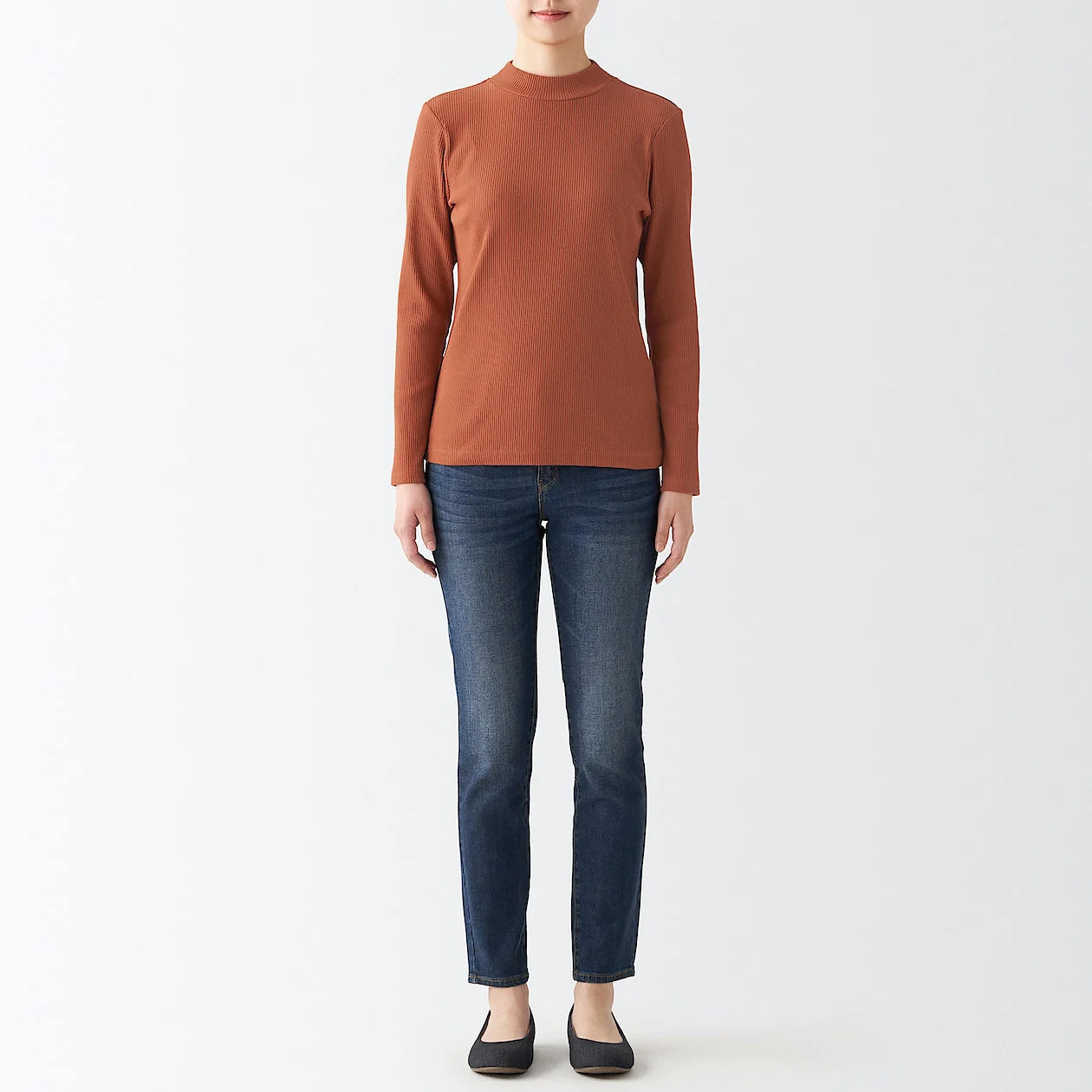 Women's Stretch Ribbed High Neck T-Shirt - Image 31
