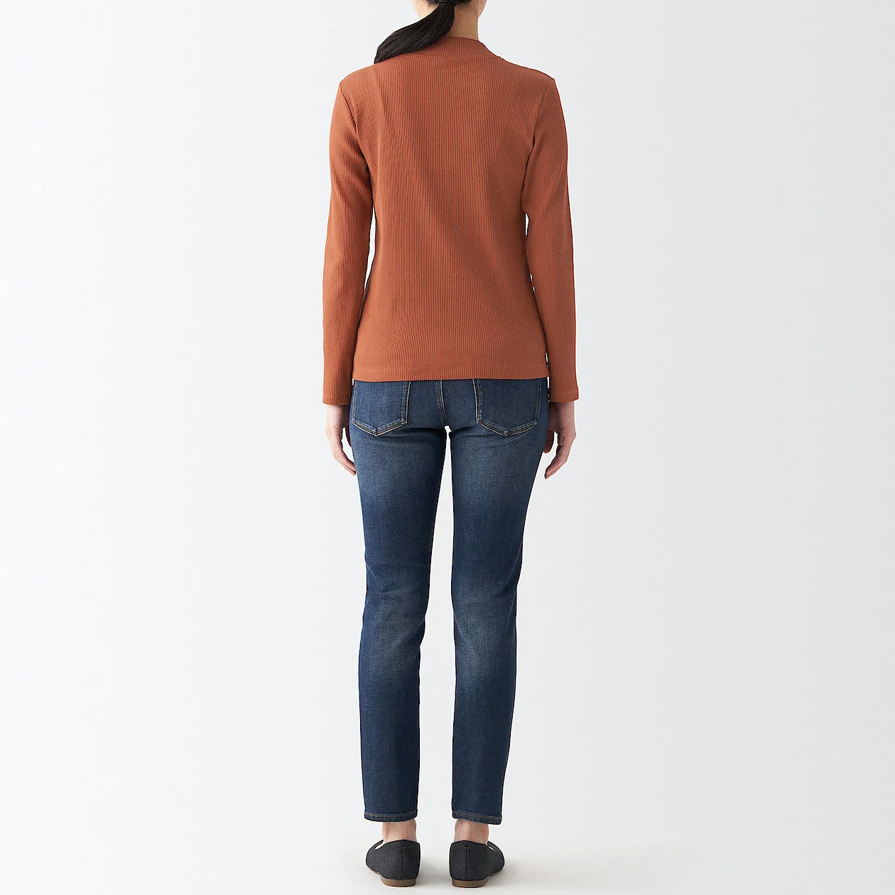 Women's Stretch Ribbed High Neck T-Shirt - Image 33