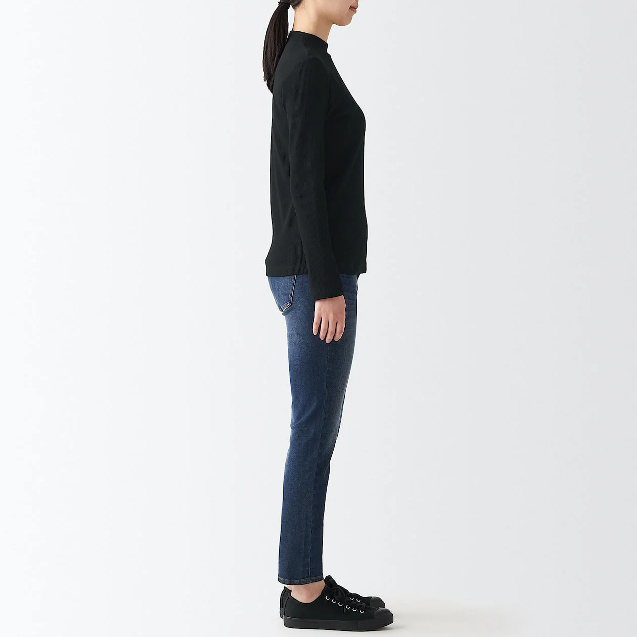 Women's Stretch Ribbed High Neck T-Shirt - Image 48