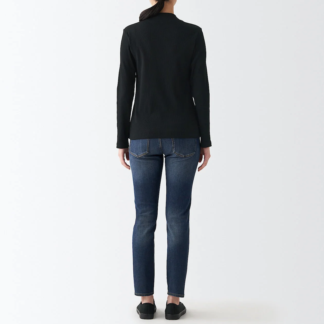 Women's Stretch Ribbed High Neck T-Shirt - Image 49