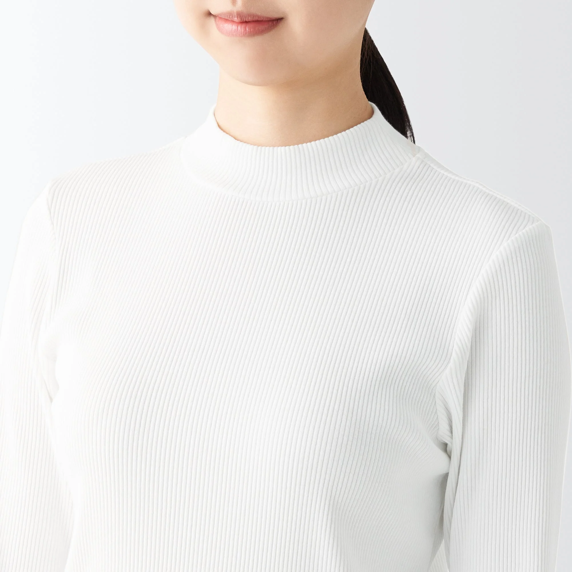 Women's Stretch Ribbed High Neck T-Shirt - Image 8