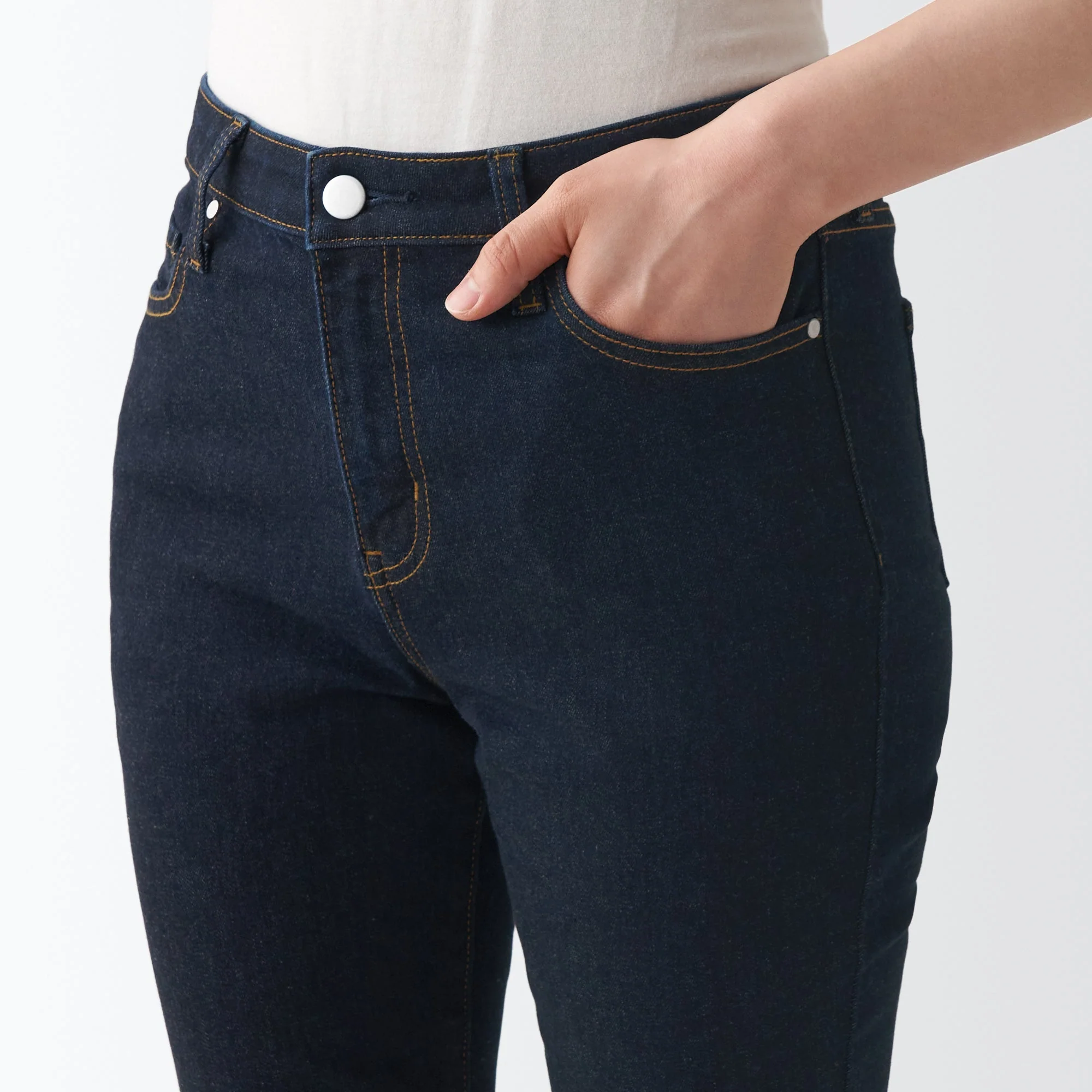 Women's Super Stretch Denim Skinny Pants Dark Navy - Image 8