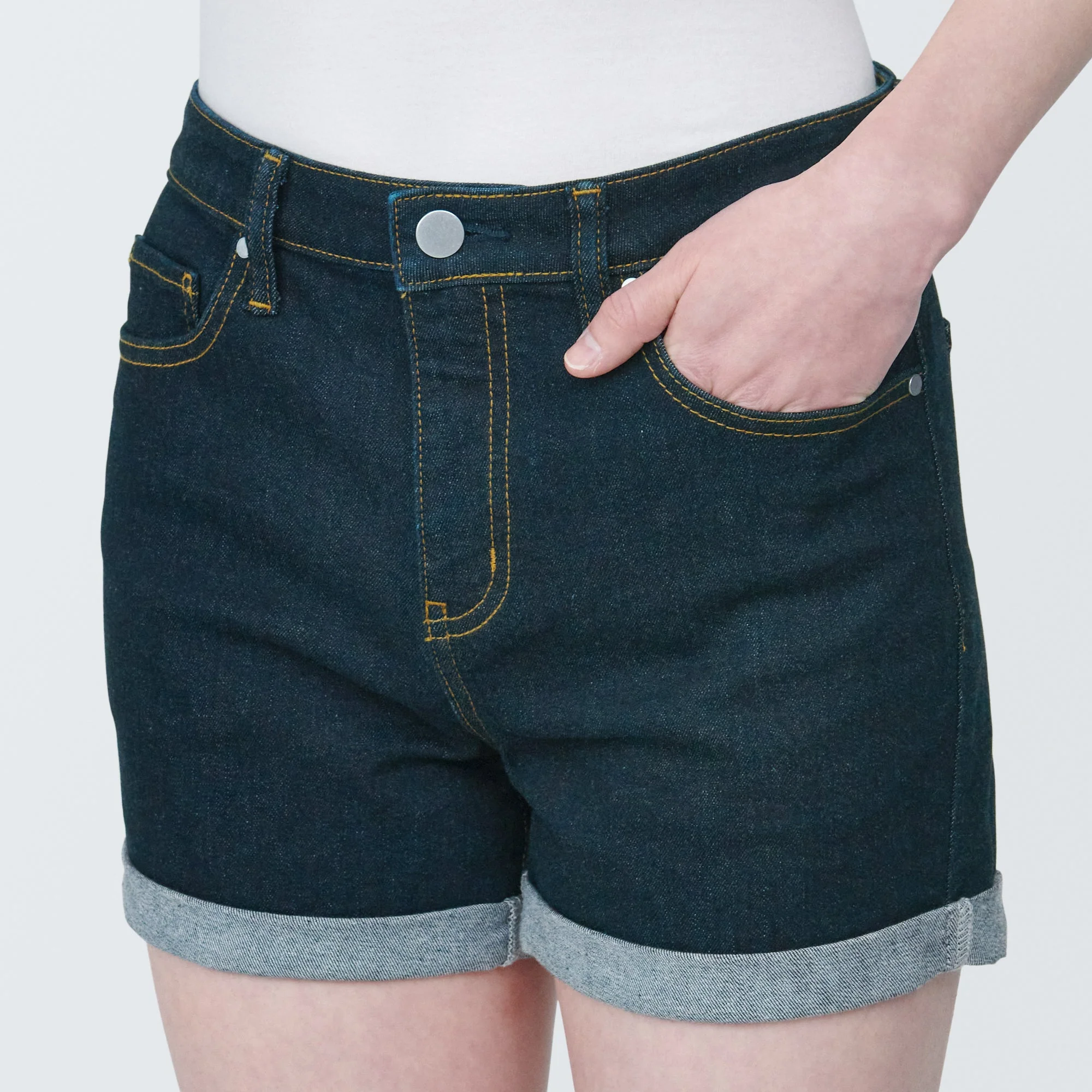 Women's Super Stretchy Denim Shorts Dark Navy - Image 6
