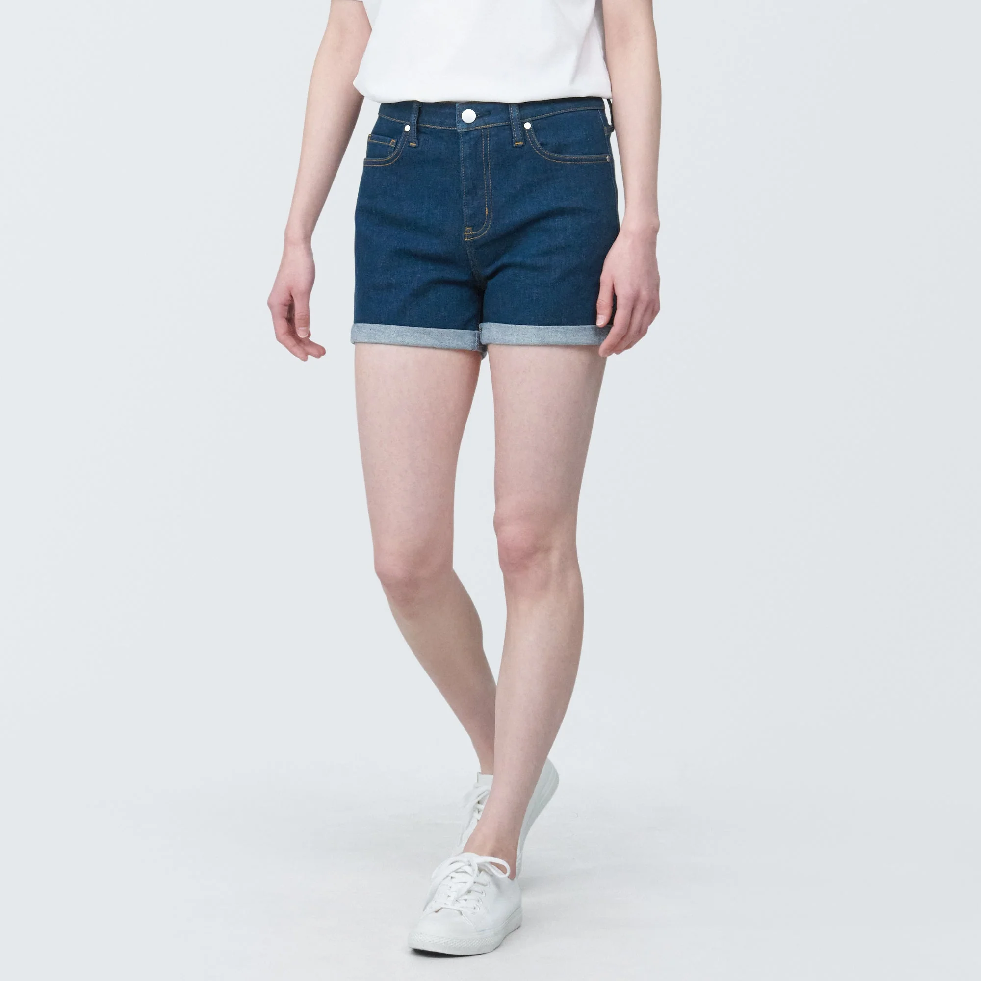 Women's Super Stretchy Denim Shorts Blue - Image 3