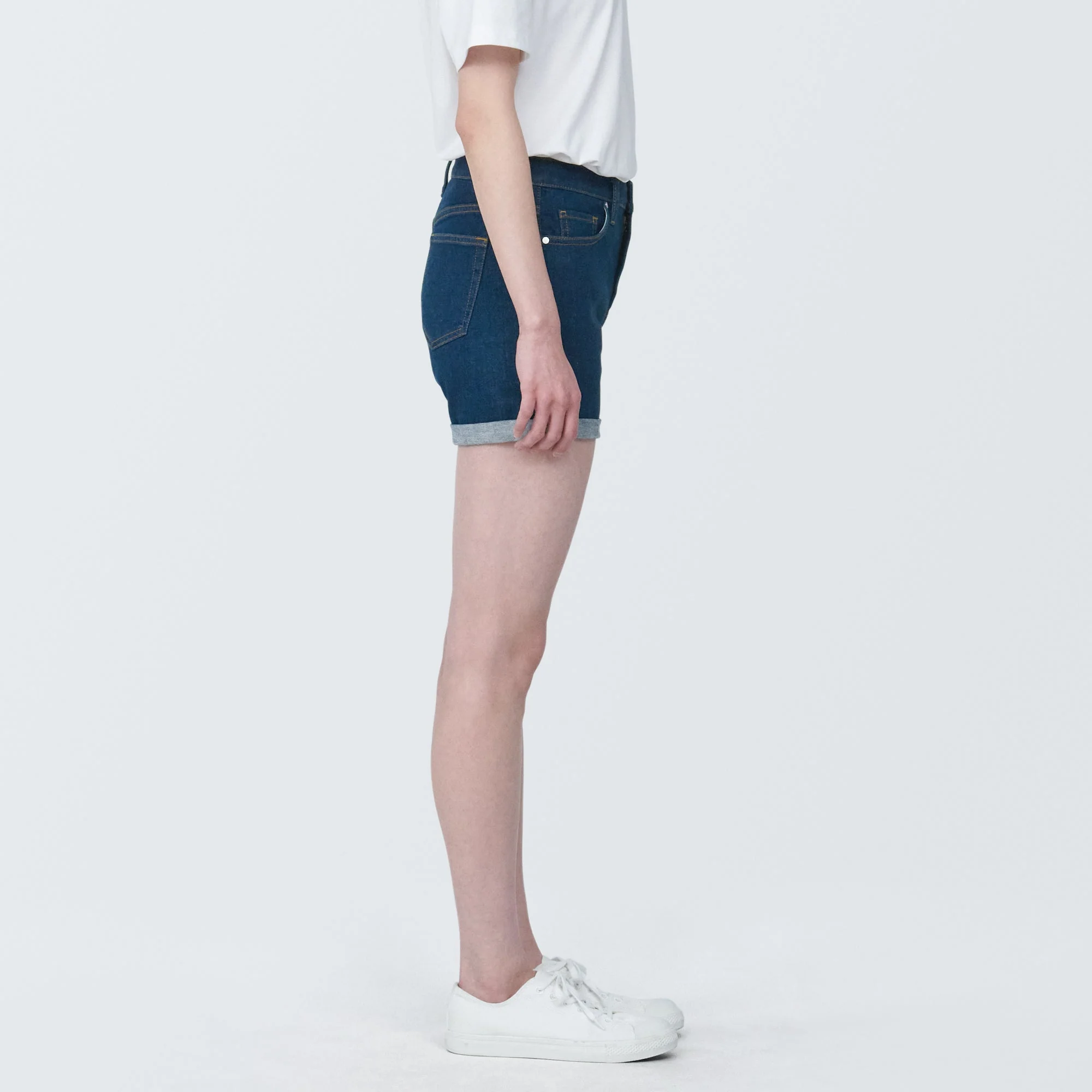 Women's Super Stretchy Denim Shorts Blue - Image 5
