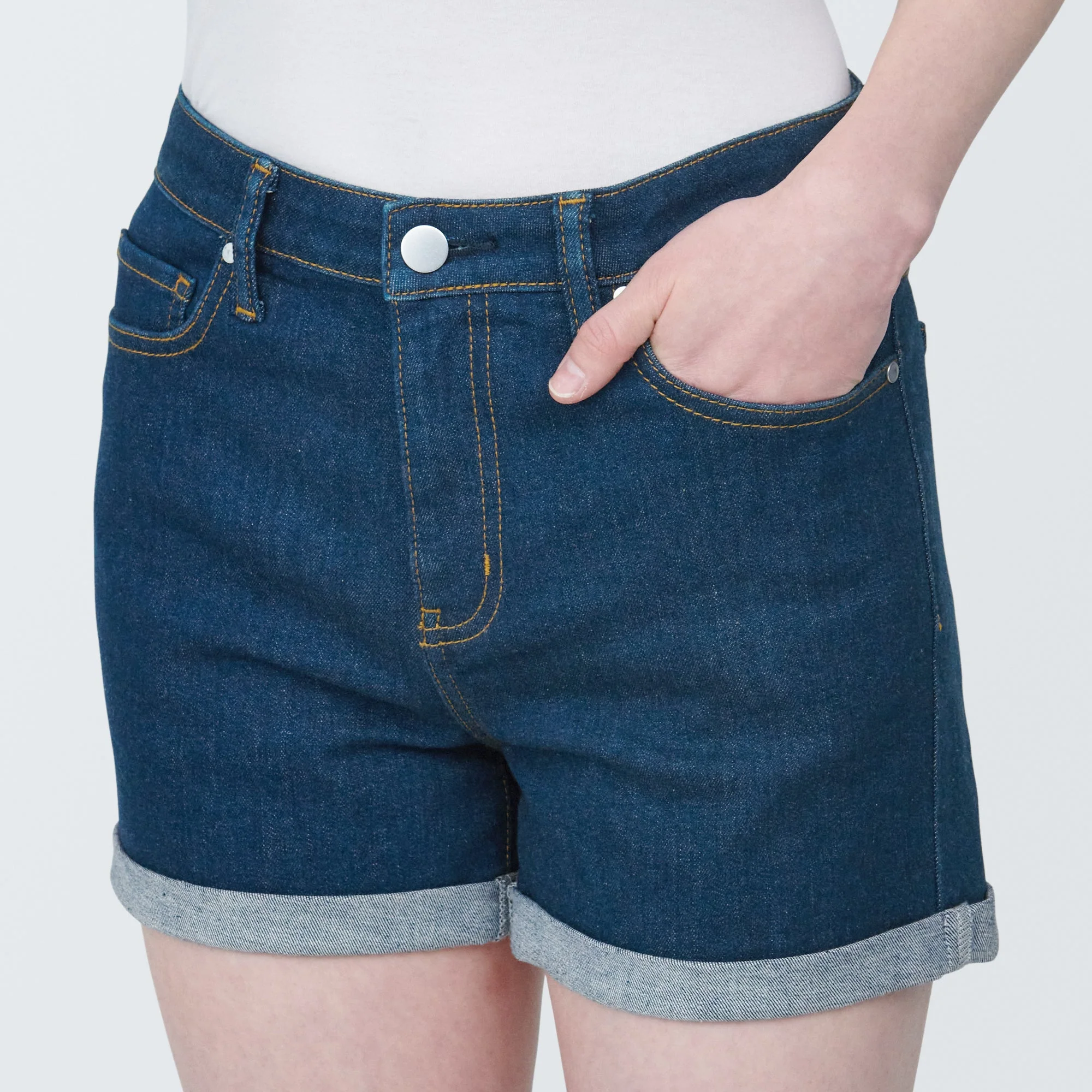 Women's Super Stretchy Denim Shorts Blue - Image 7