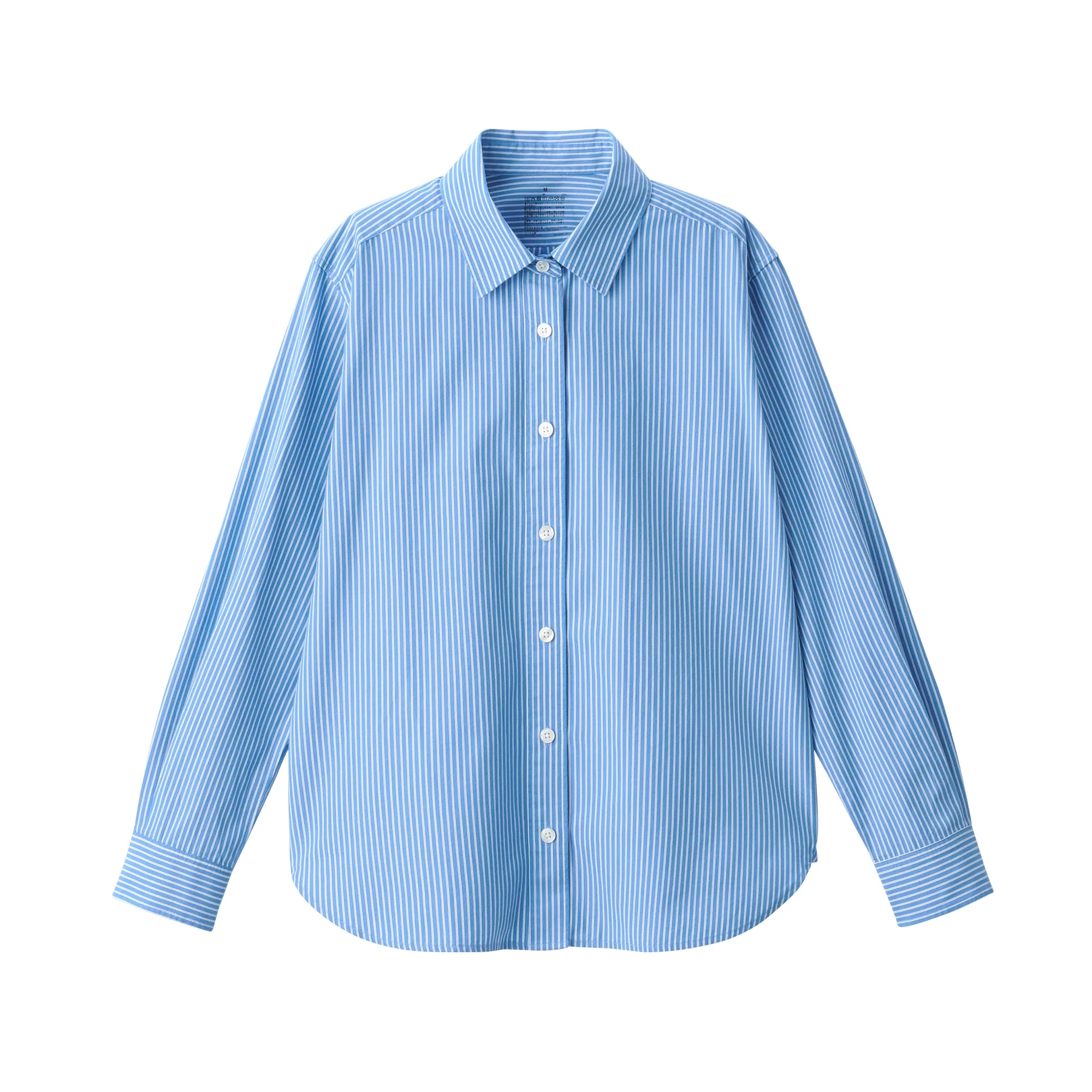 Women's Washed Broad Regular Collar Long Sleeve Striped Shirt - Image 29