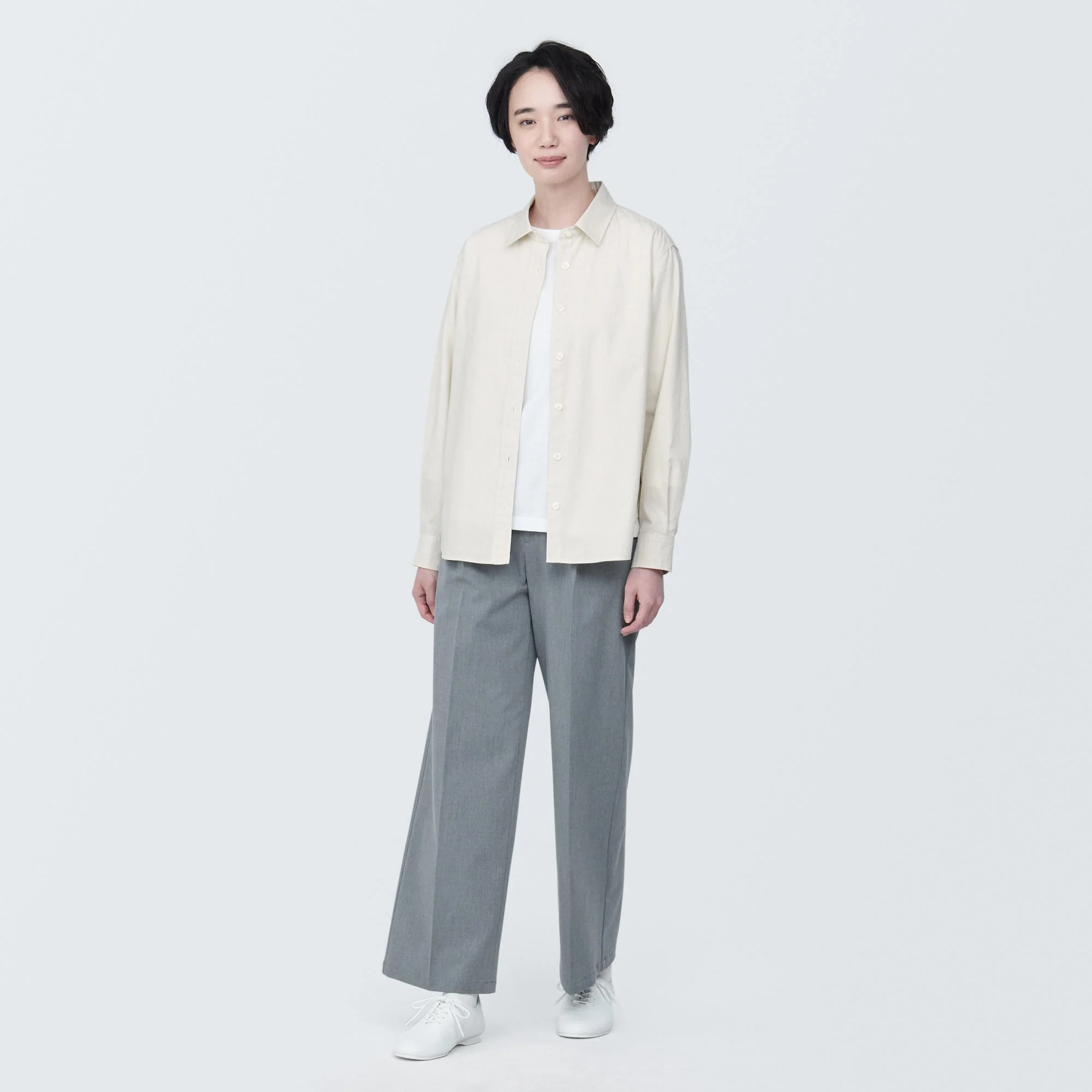 Women's Washed Broad Regular Collar Long Sleeve Striped Shirt - Image 4