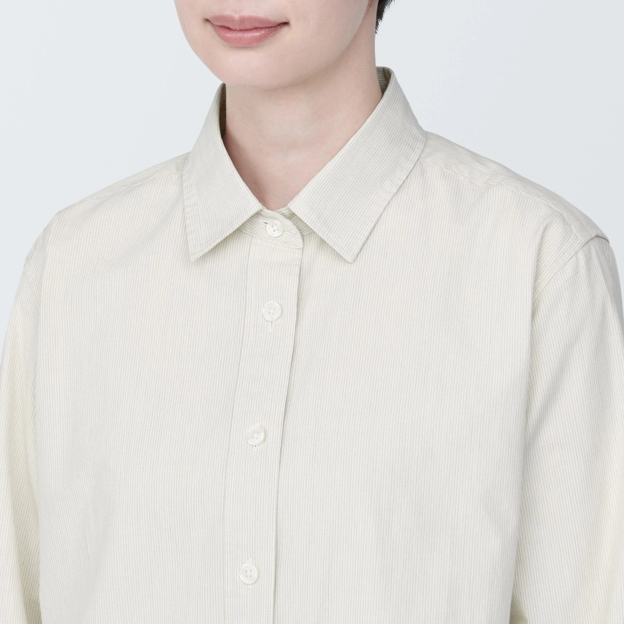 Women's Washed Broad Regular Collar Long Sleeve Striped Shirt - Image 7