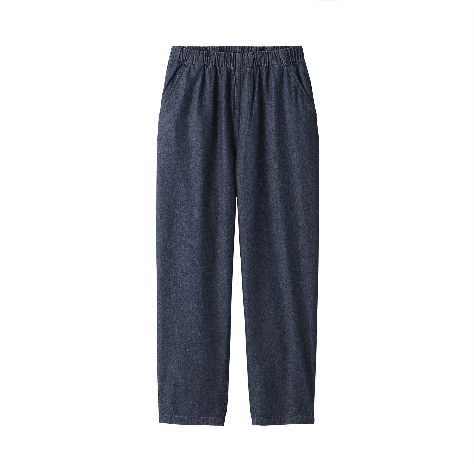 Washed Denim Easy Tapered Pants - Image 11