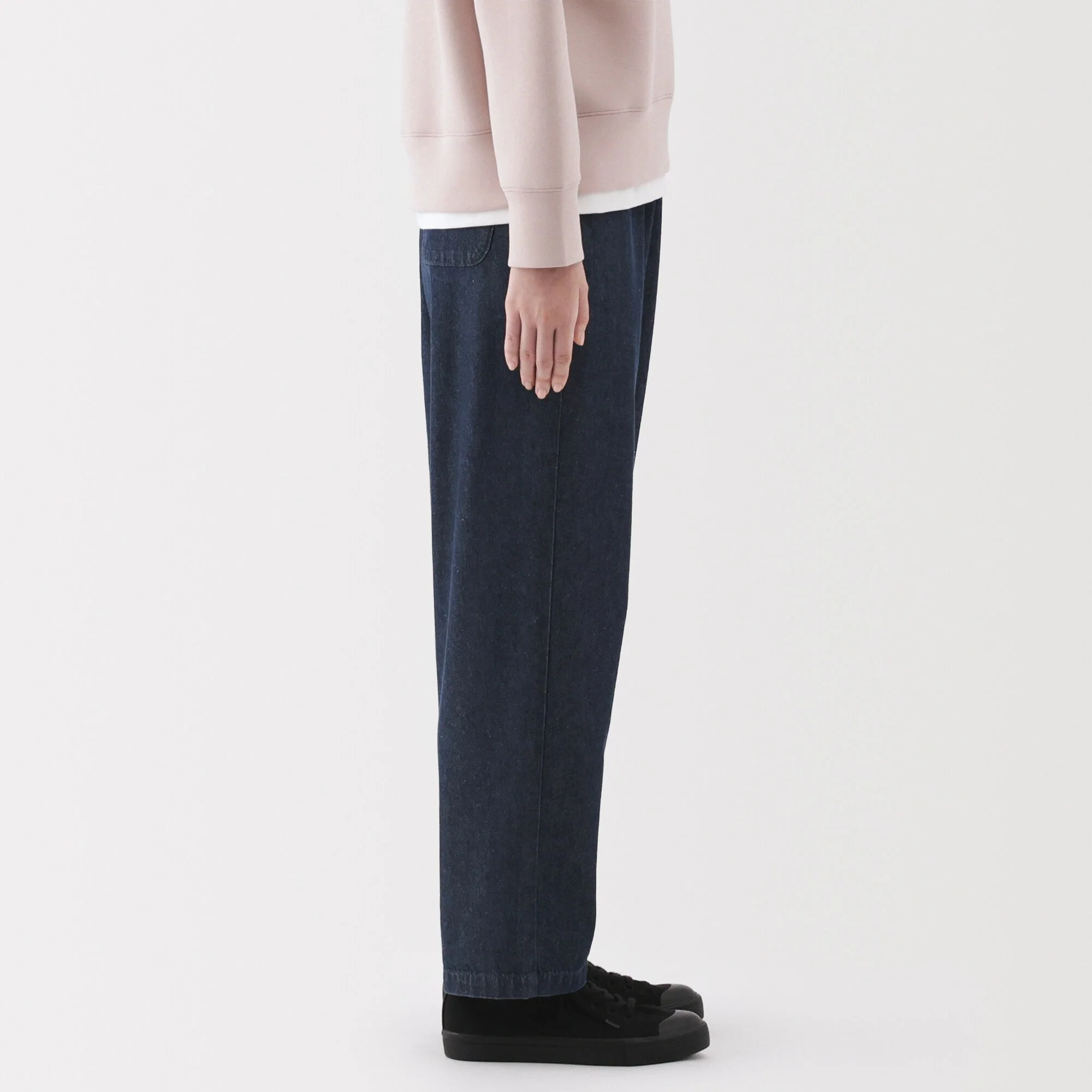 Washed Denim Easy Tapered Pants - Image 14