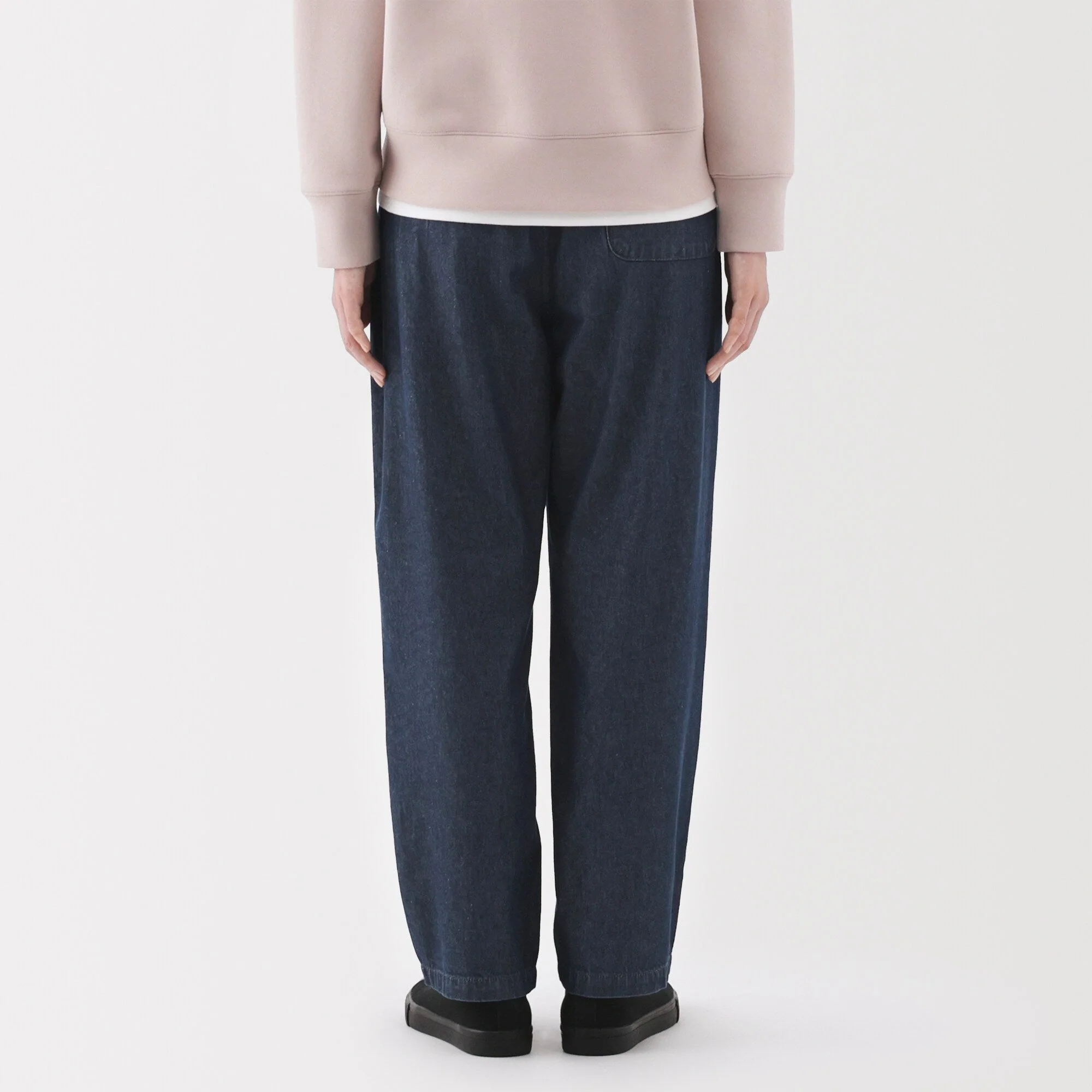 Washed Denim Easy Tapered Pants - Image 15