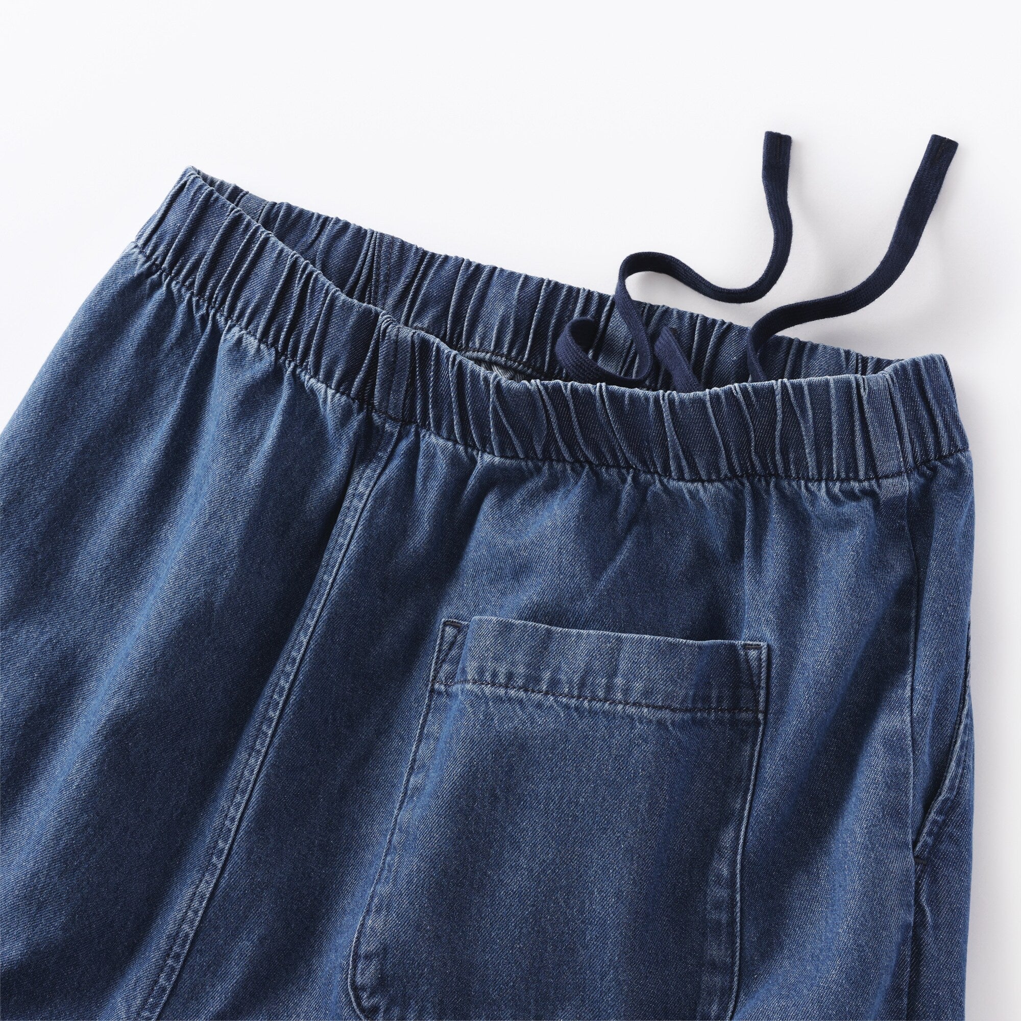Washed Denim Easy Tapered Pants - Image 9