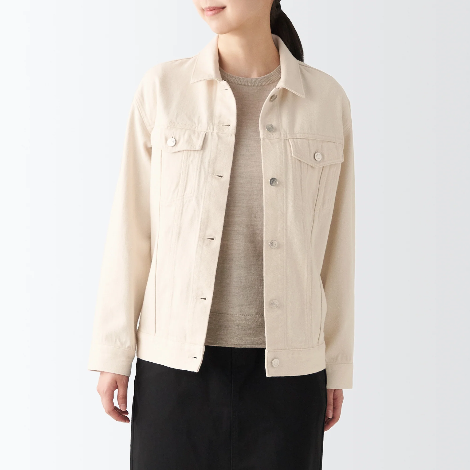 Women's Washed Denim Jacket - Natural