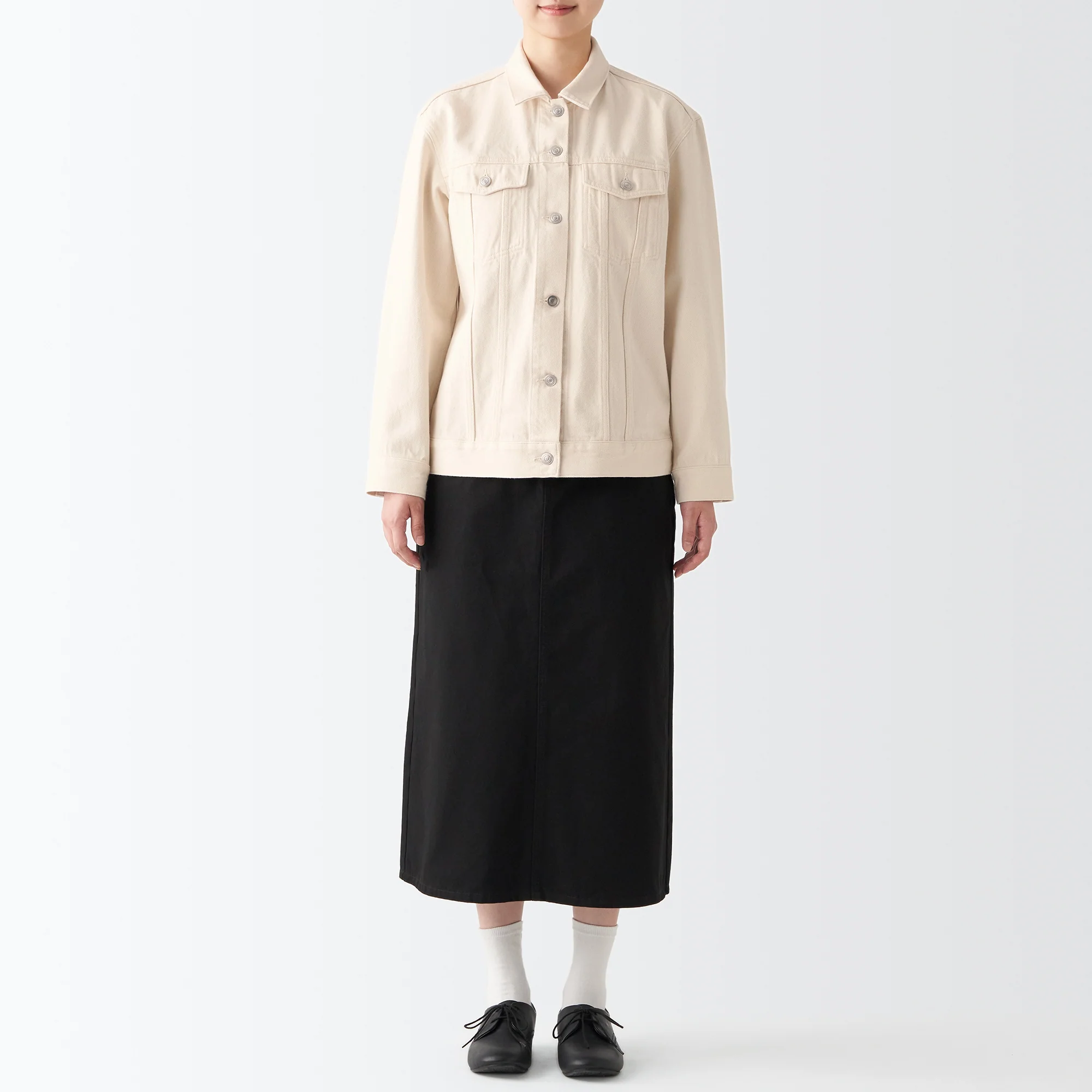 Women's Washed Denim Jacket - Natural - Image 6