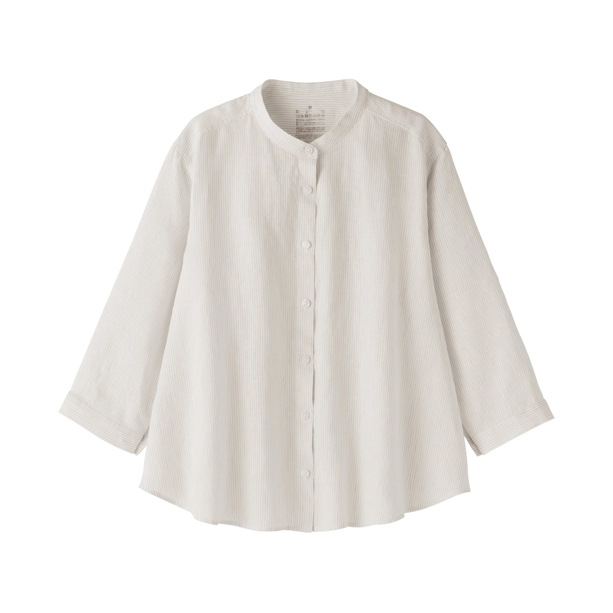 Women's Linen 3/4 Sleeve Striped Blouse - Image 12