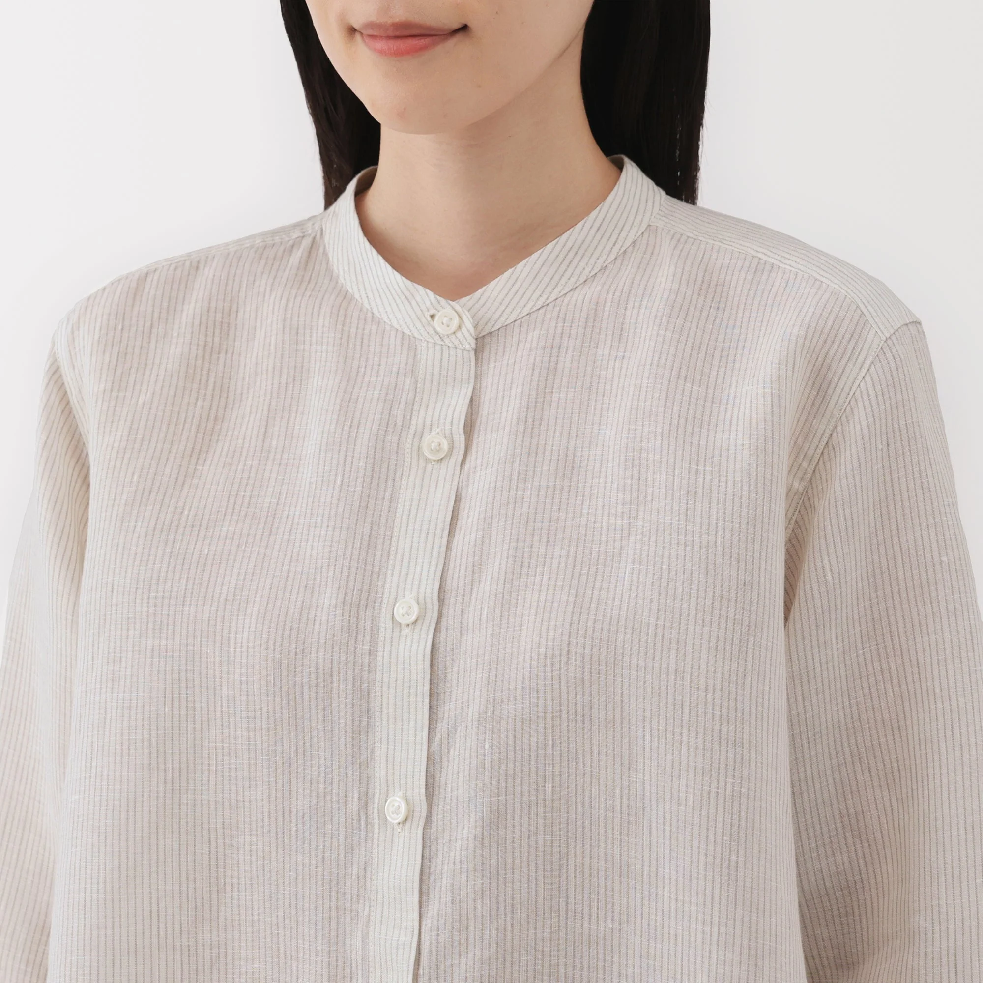 Women's Linen 3/4 Sleeve Striped Blouse - Image 17