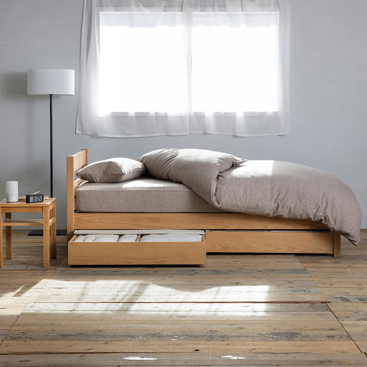 [HD] Wooden Bed Storage Box with Divider - Image 2