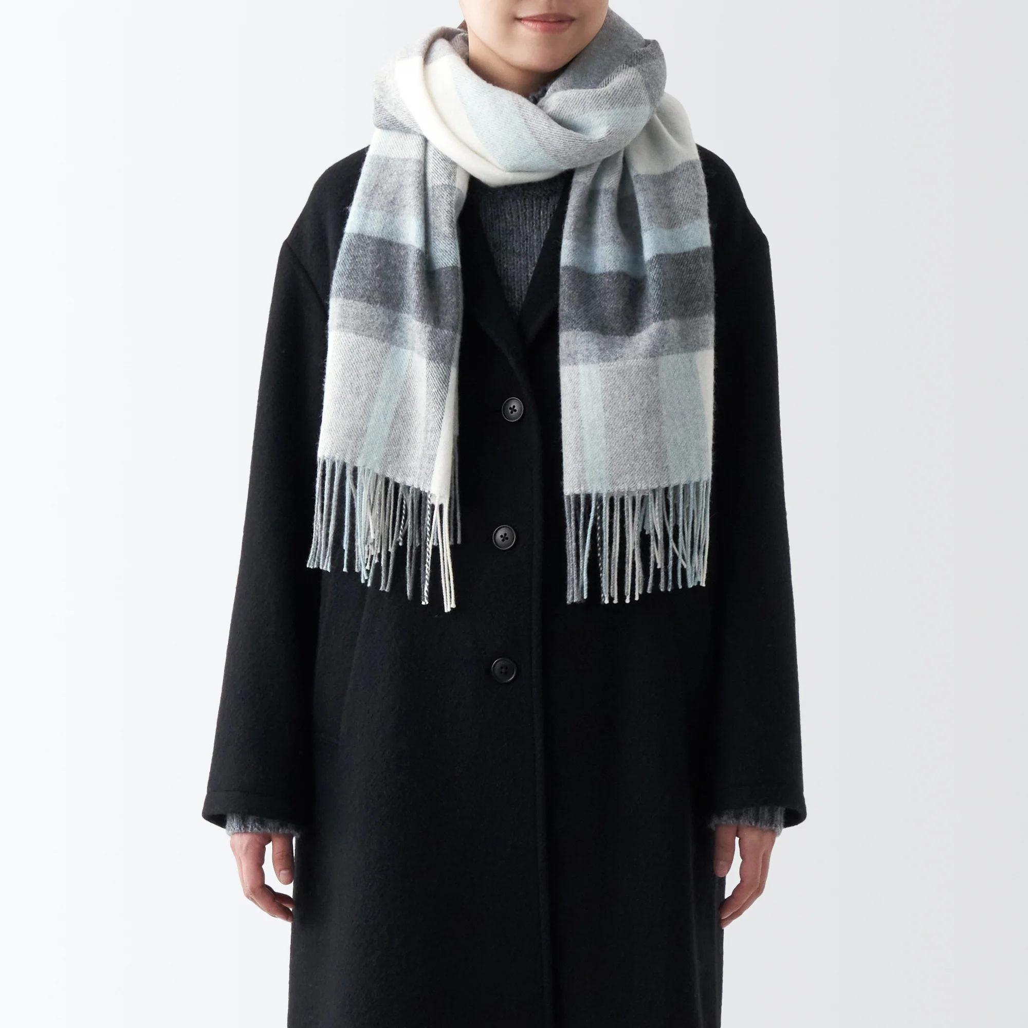 Wool 2-way Large Stole - Patterned - Image 12