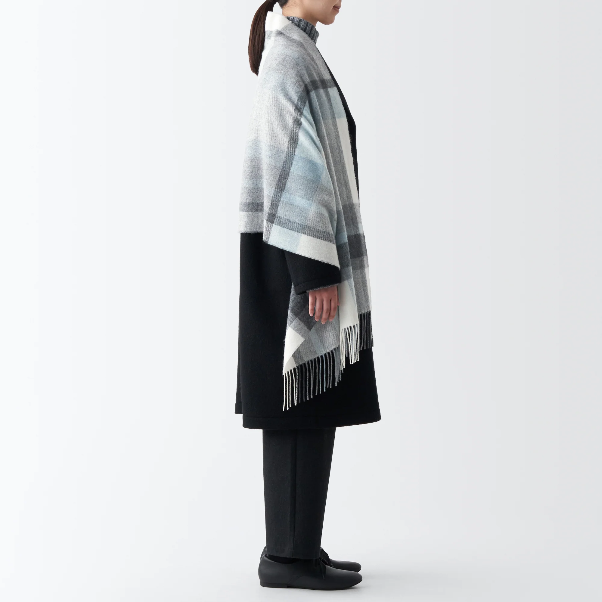 Wool 2-way Large Stole - Patterned - Image 15