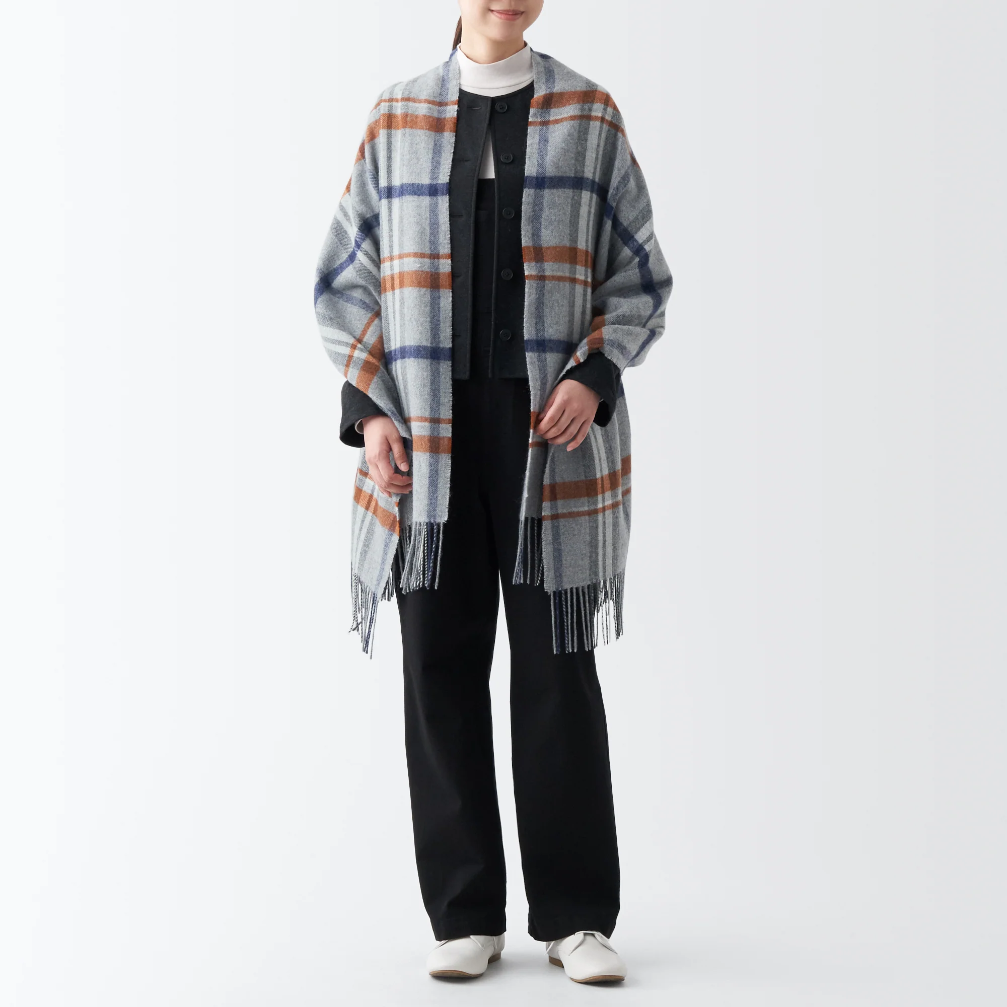 Wool 2-way Large Stole - Patterned - Image 22