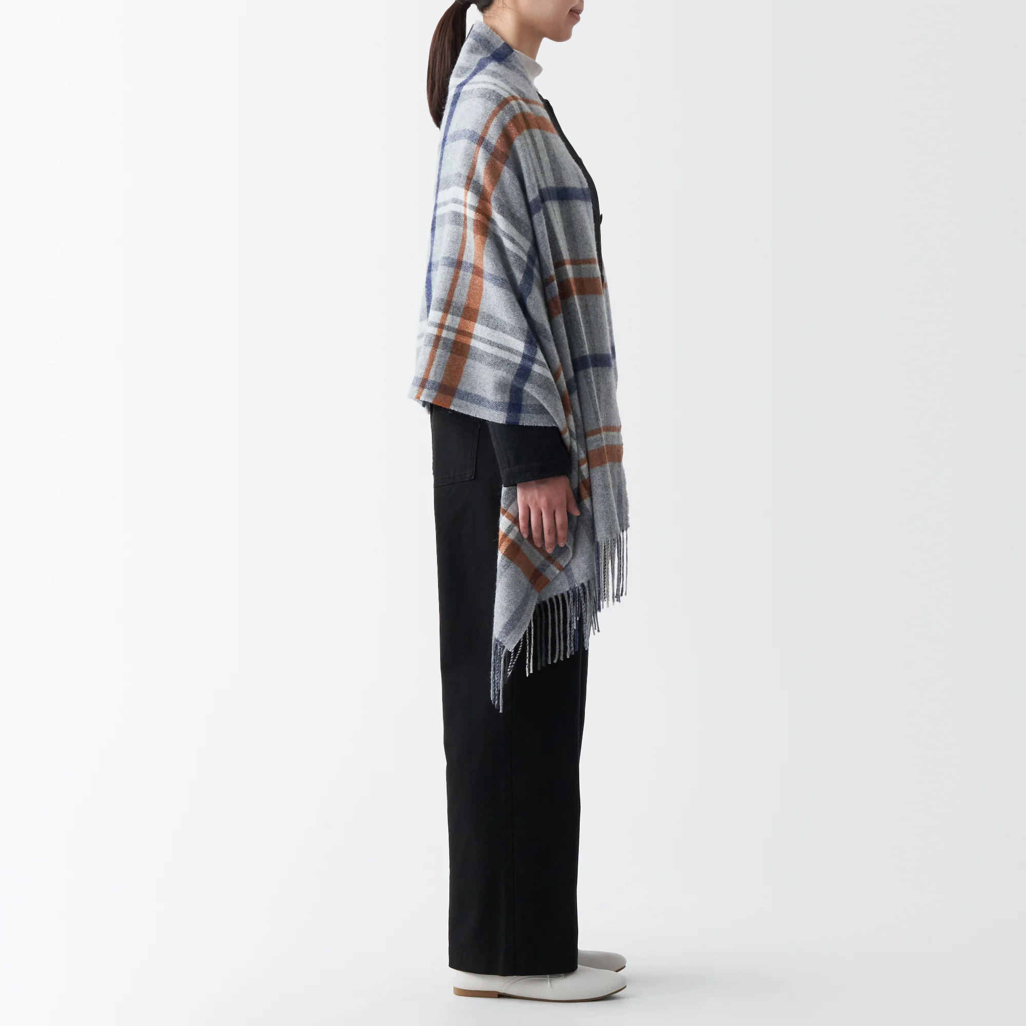 Wool 2-way Large Stole - Patterned - Image 24