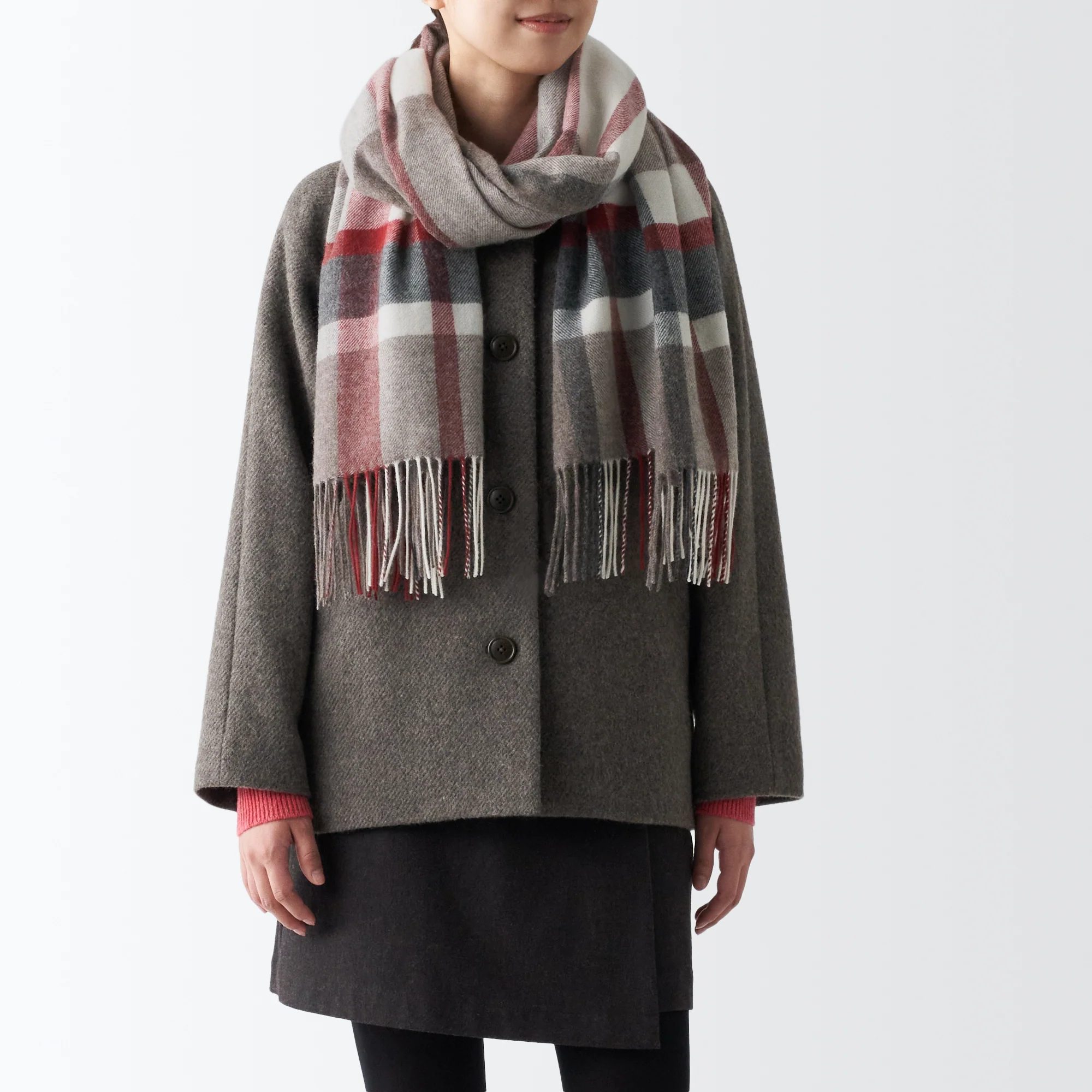 Wool 2-way Large Stole - Patterned - Image 3
