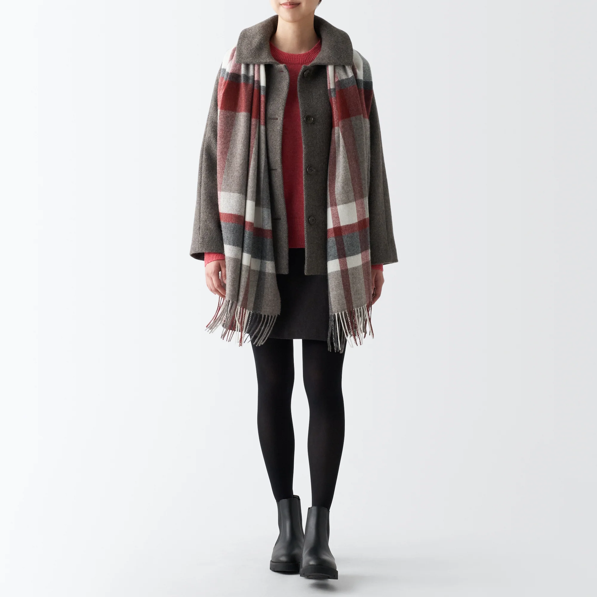 Wool 2-way Large Stole - Patterned - Image 4