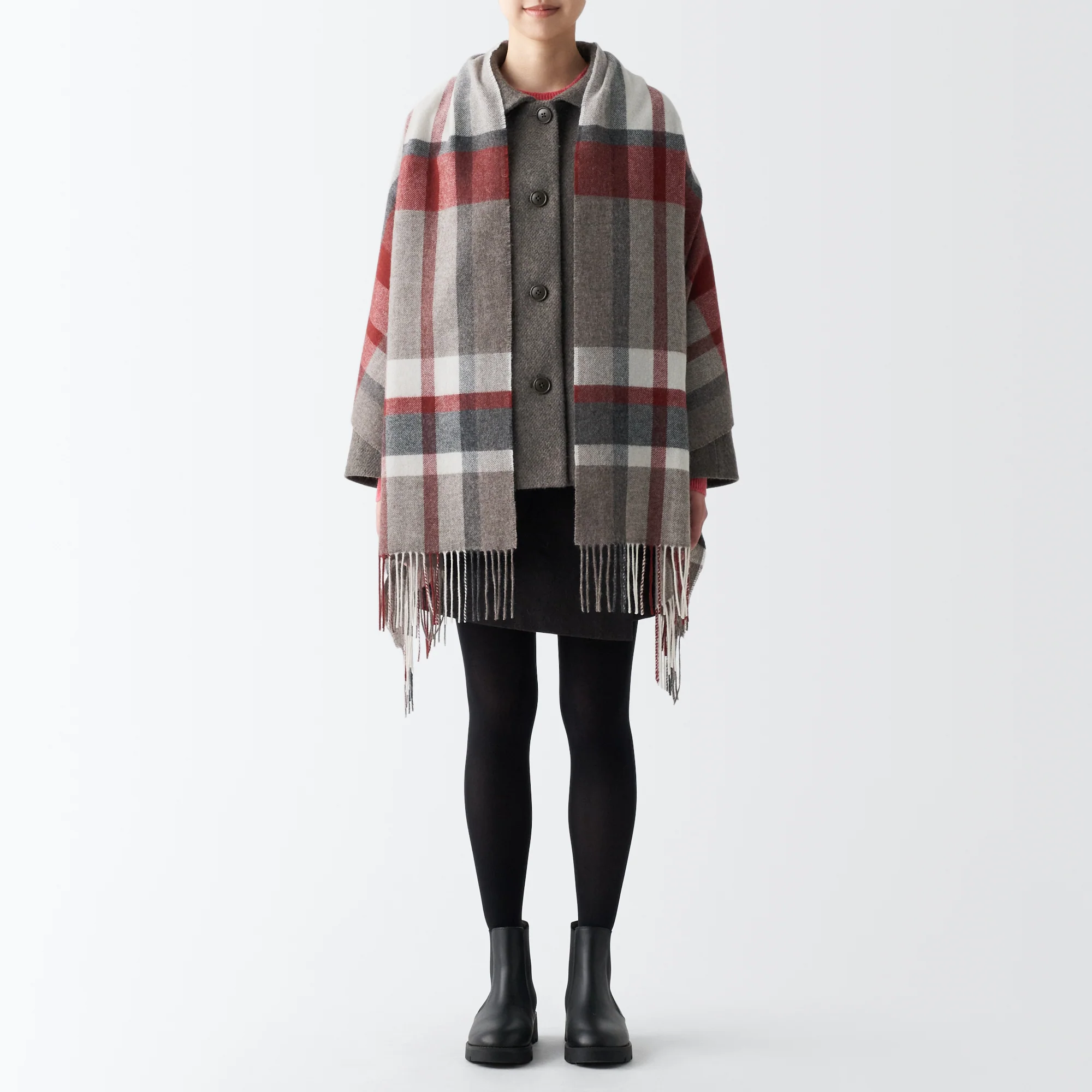 Wool 2-way Large Stole - Patterned - Image 5