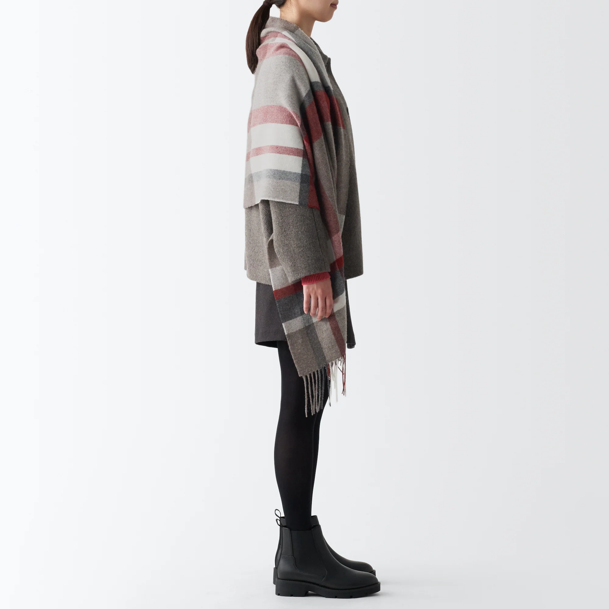 Wool 2-way Large Stole - Patterned - Image 6