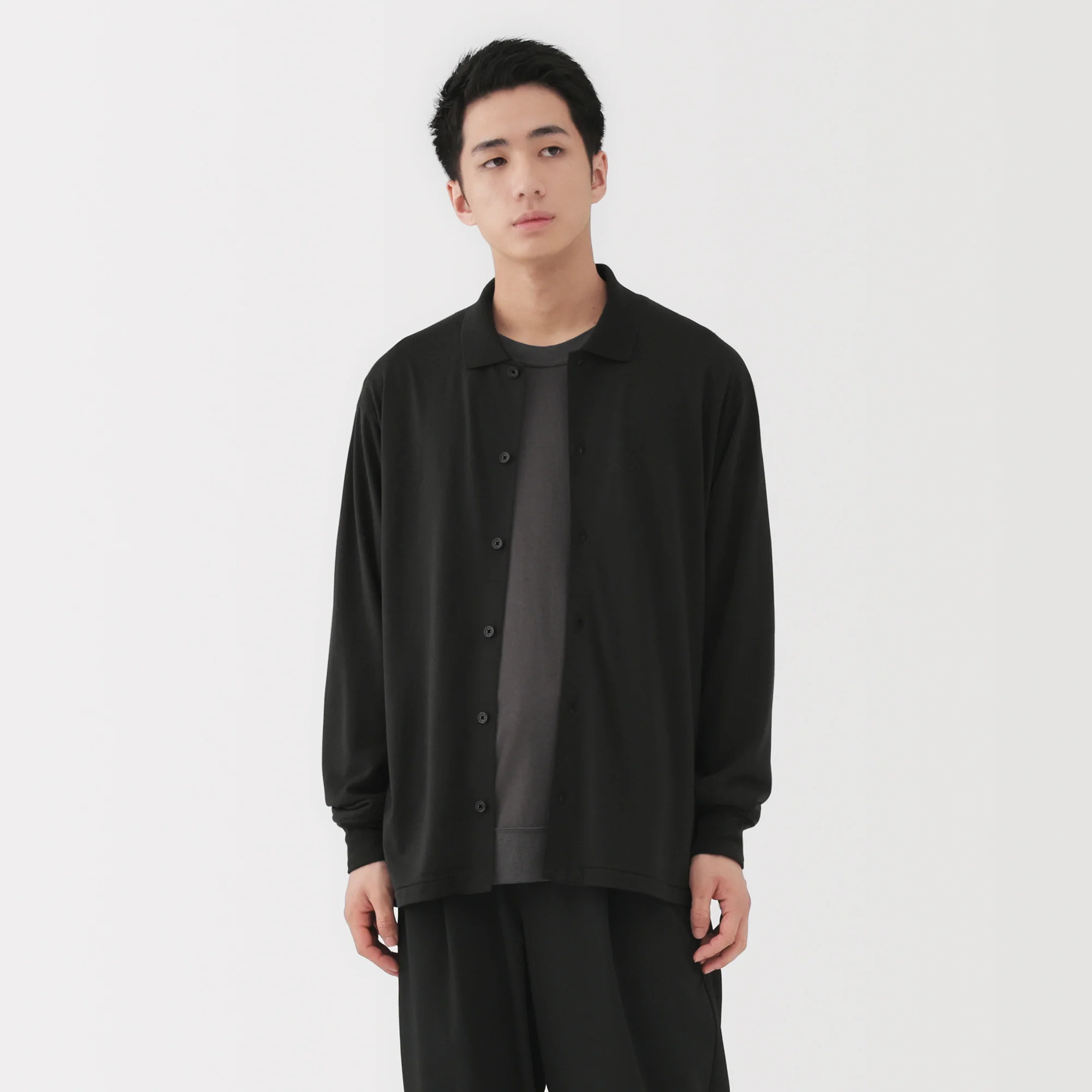 Wool Blend Shirt Cardigan - Image 10
