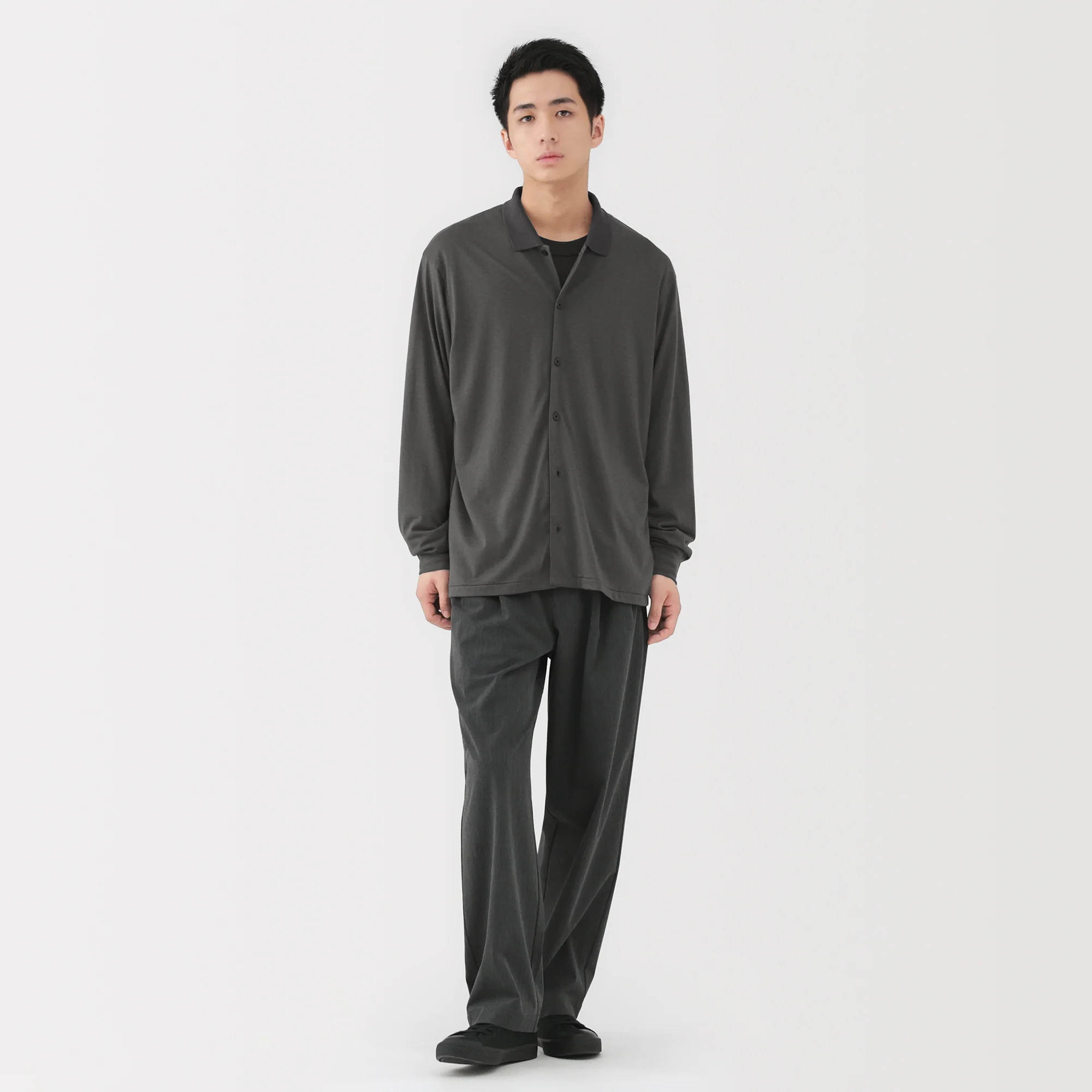 Wool Blend Shirt Cardigan - Image 4
