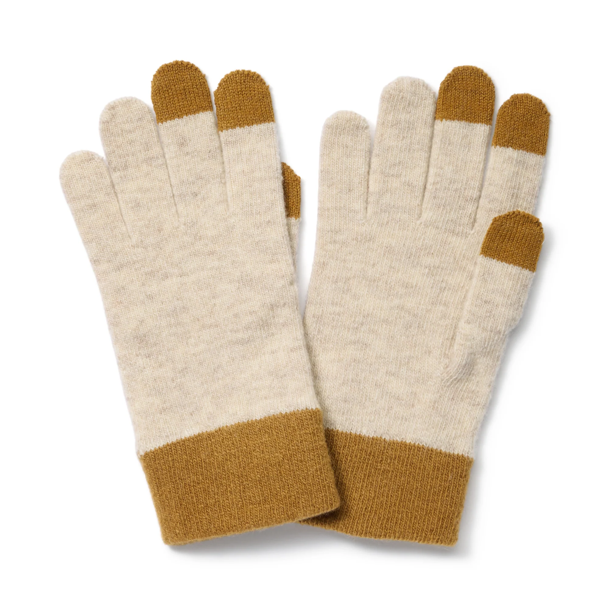Wool Blend Touchscreen Bicolor Gloves - Image 2