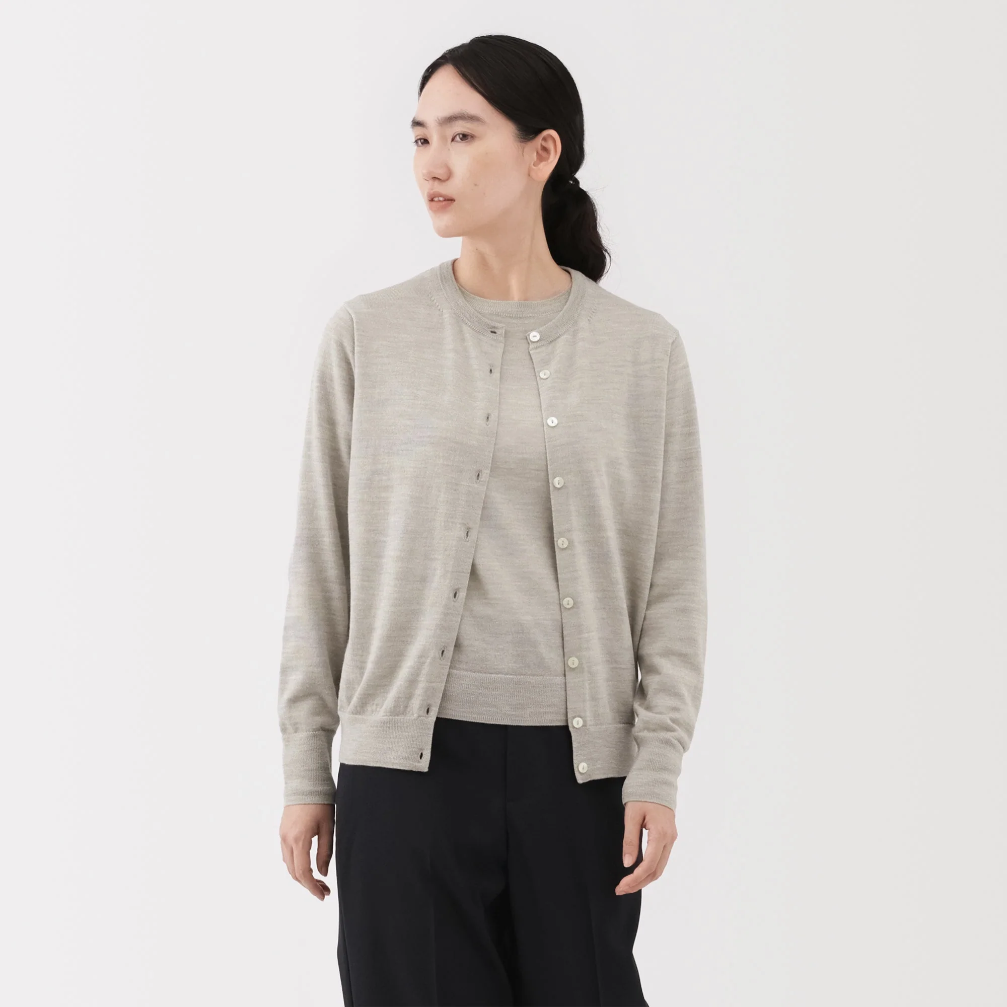 Wool Crewneck Cardigan - Image 17