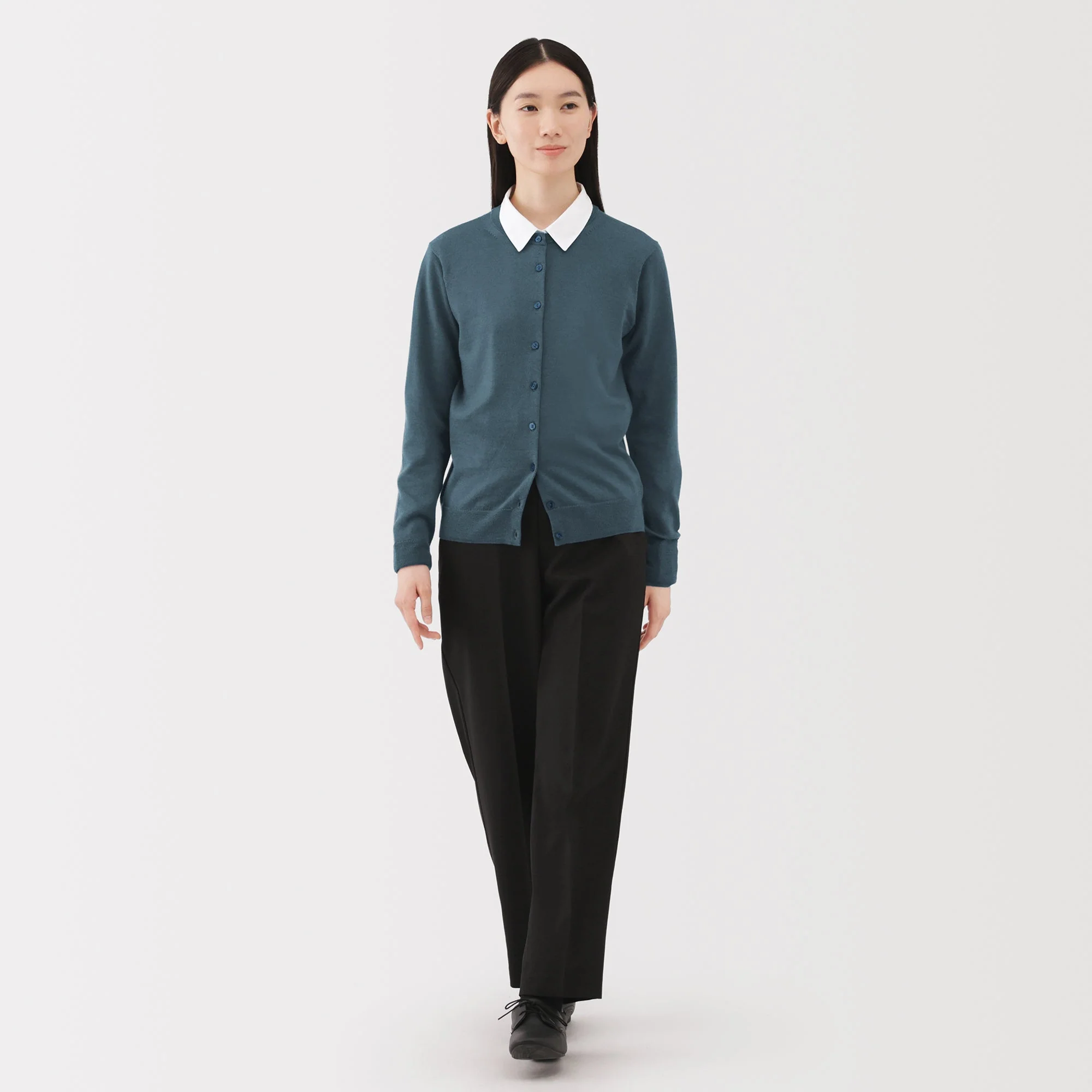 Wool Crewneck Cardigan - Image 4