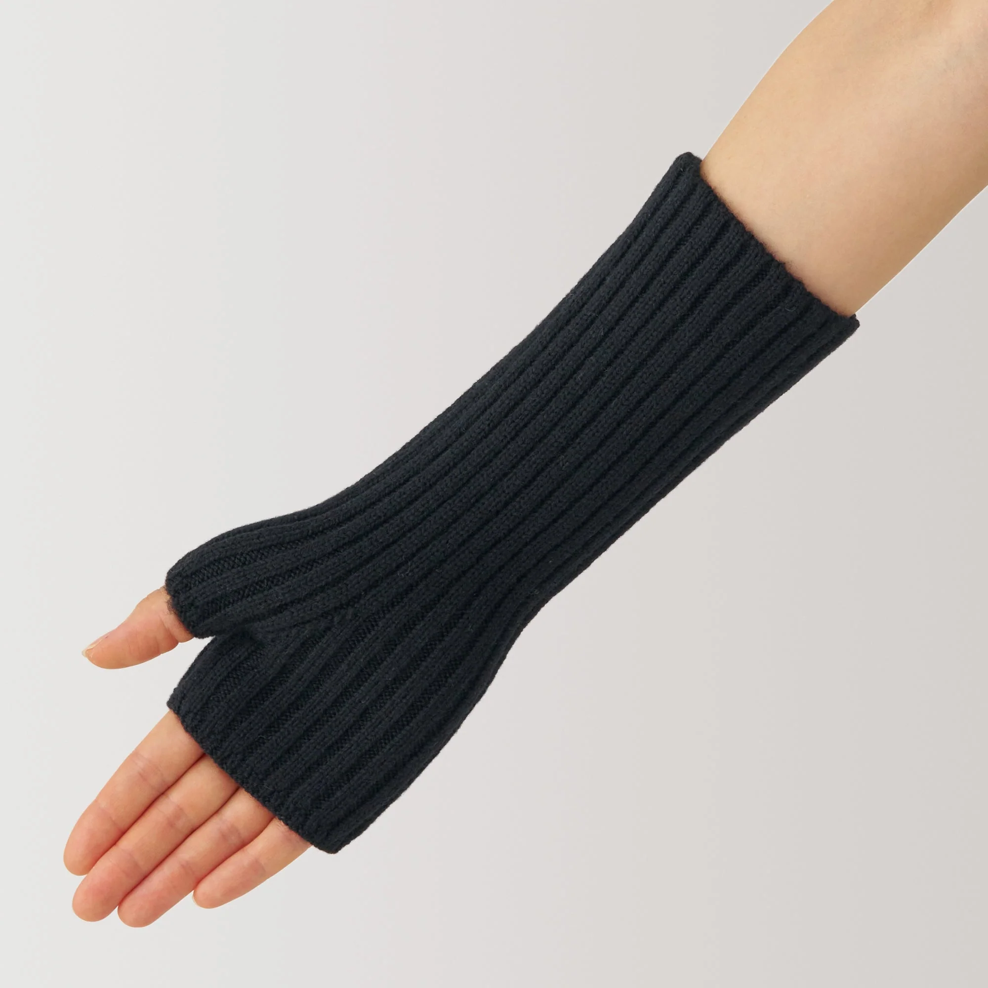 Wool Rib Knit Arm Warmers - Image 3