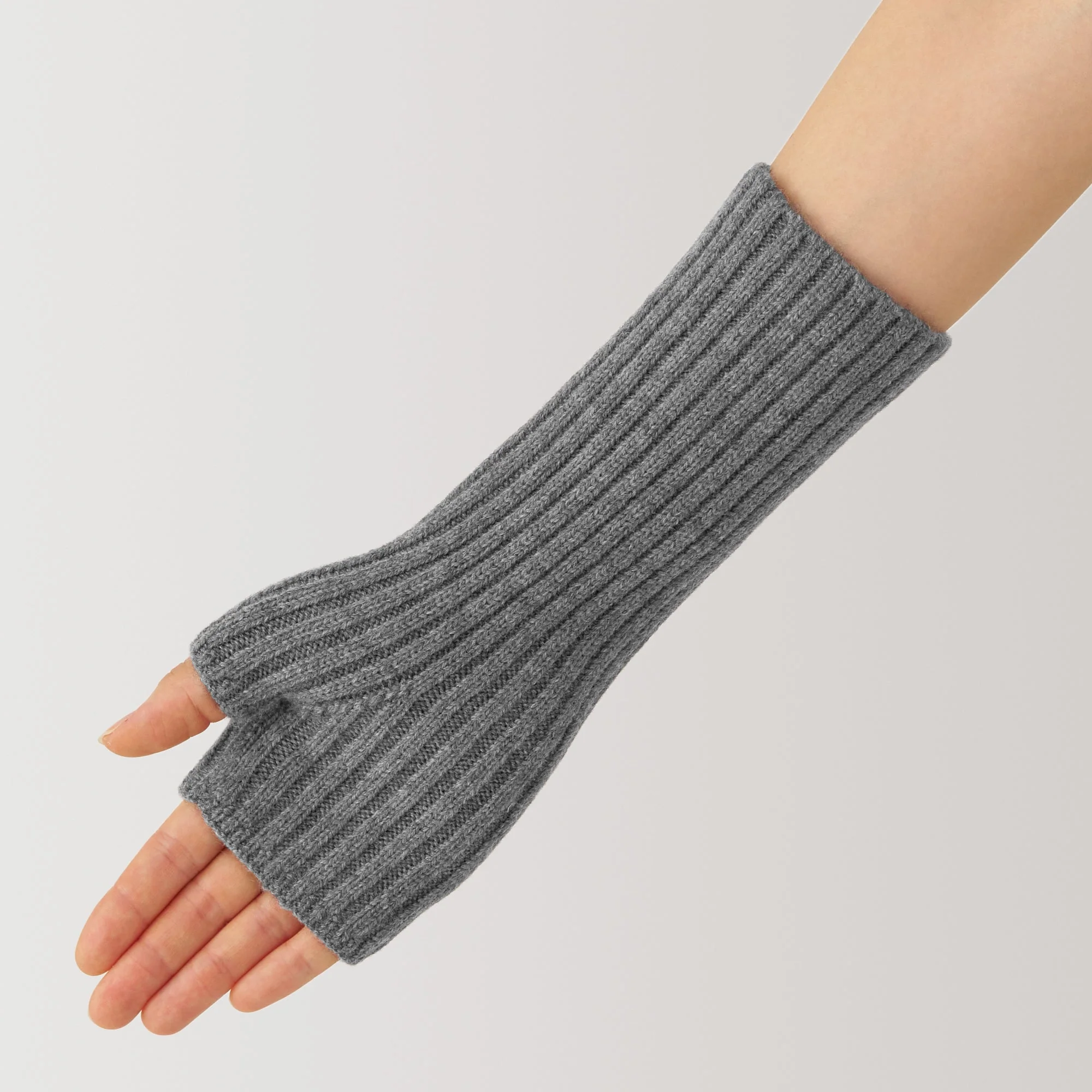 Wool Rib Knit Arm Warmers - Image 6