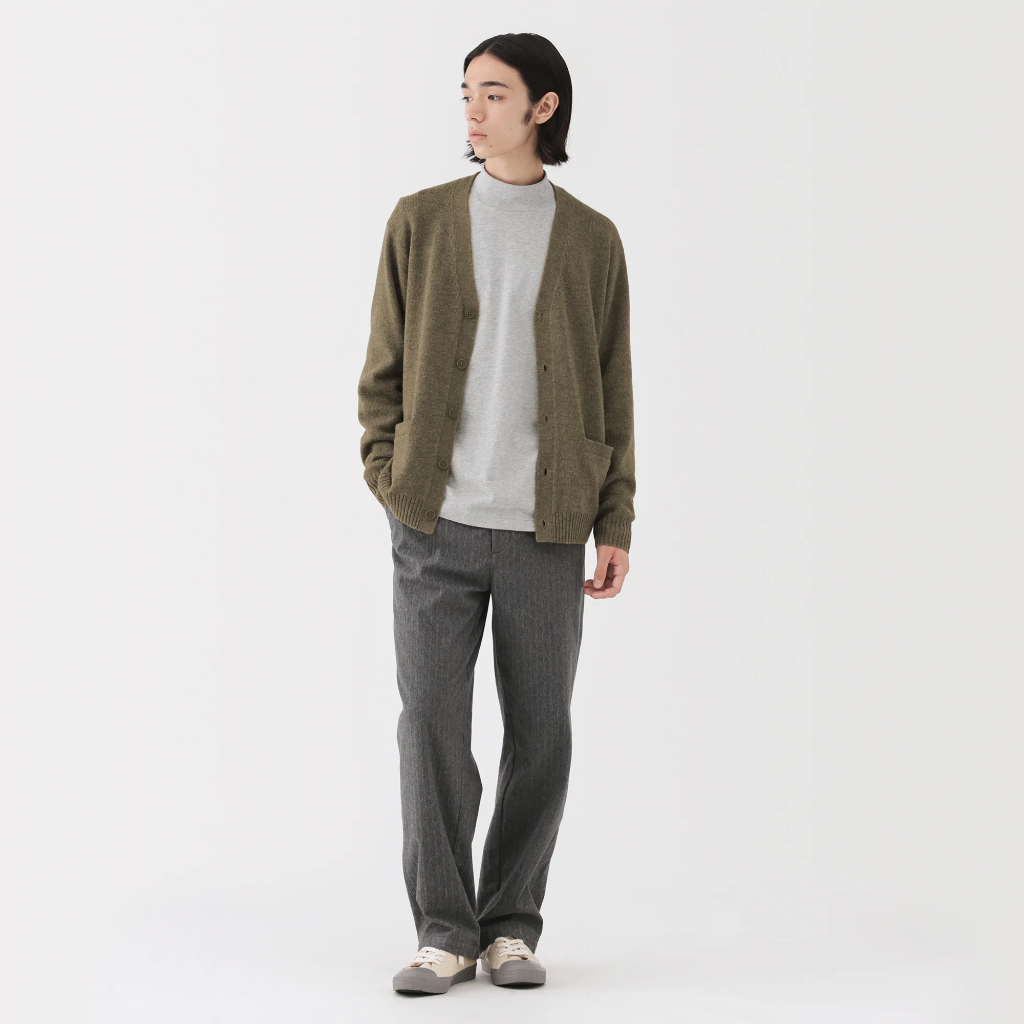 Wool V-Neck Cardigan - Image 36