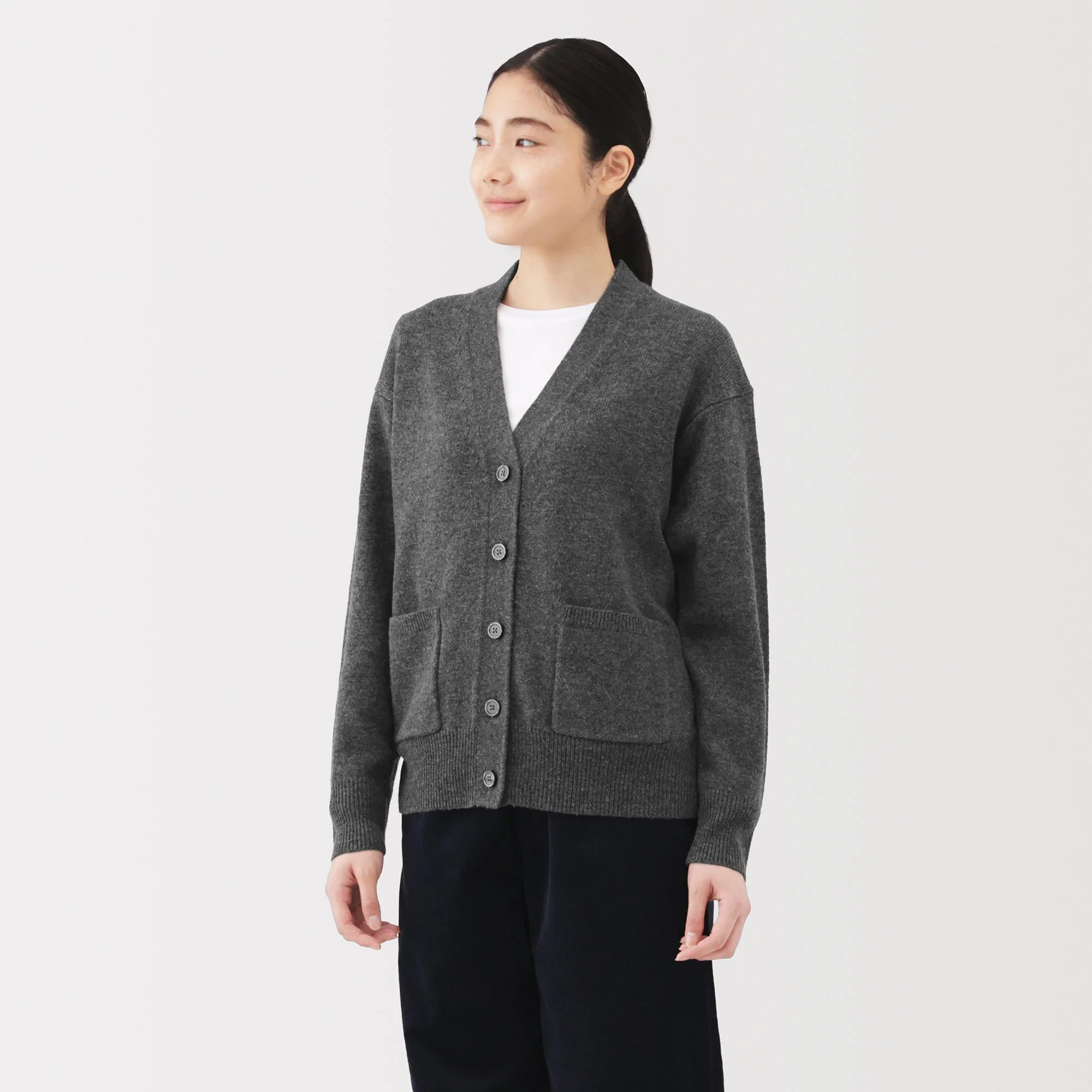 Wool V-Neck Cardigan - Image 11