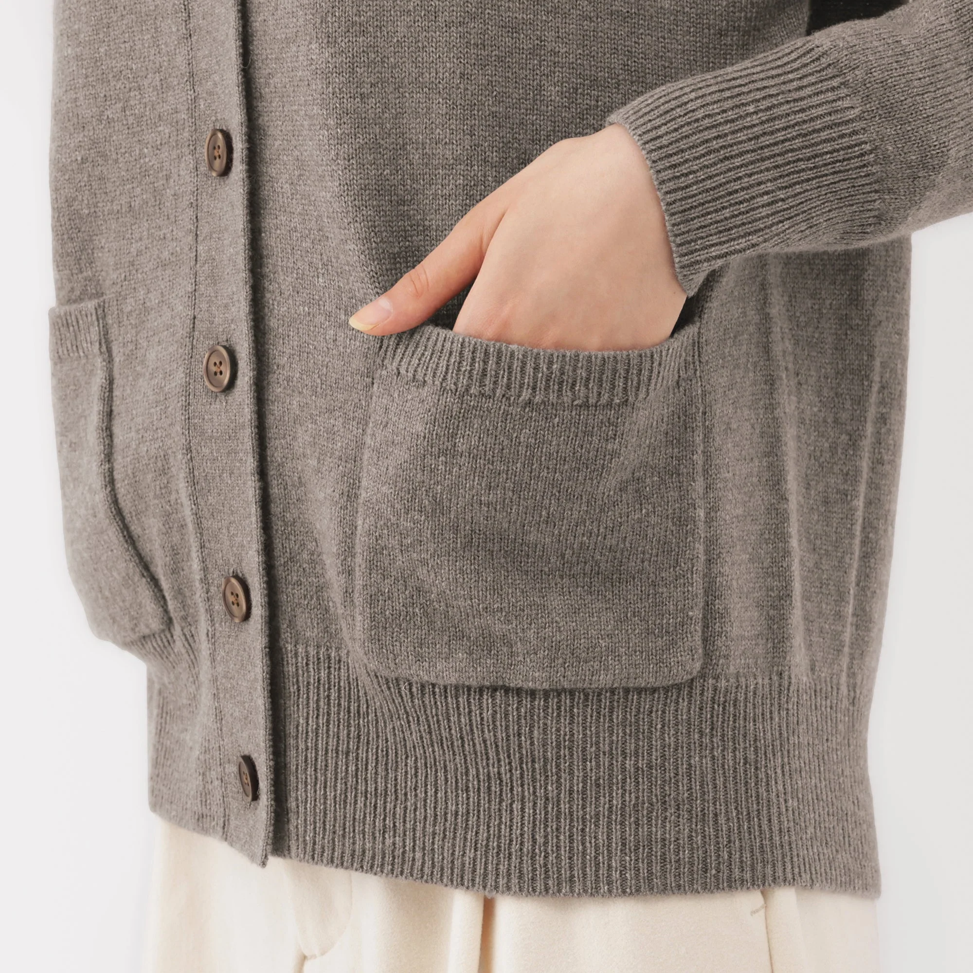 Wool V-Neck Cardigan - Image 40