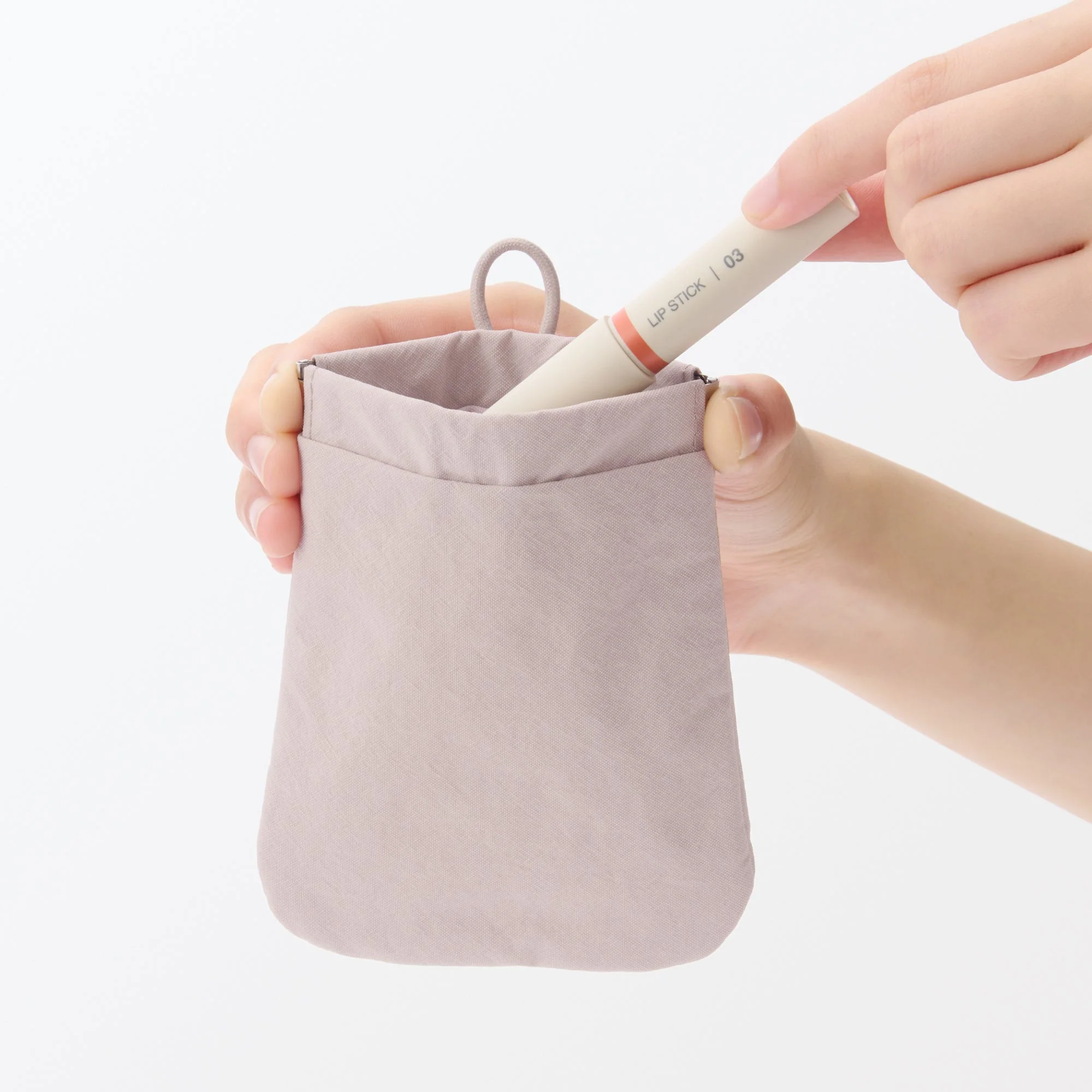 Wrinkled Nylon Self-Closing Flat Pouch - Small - Image 2