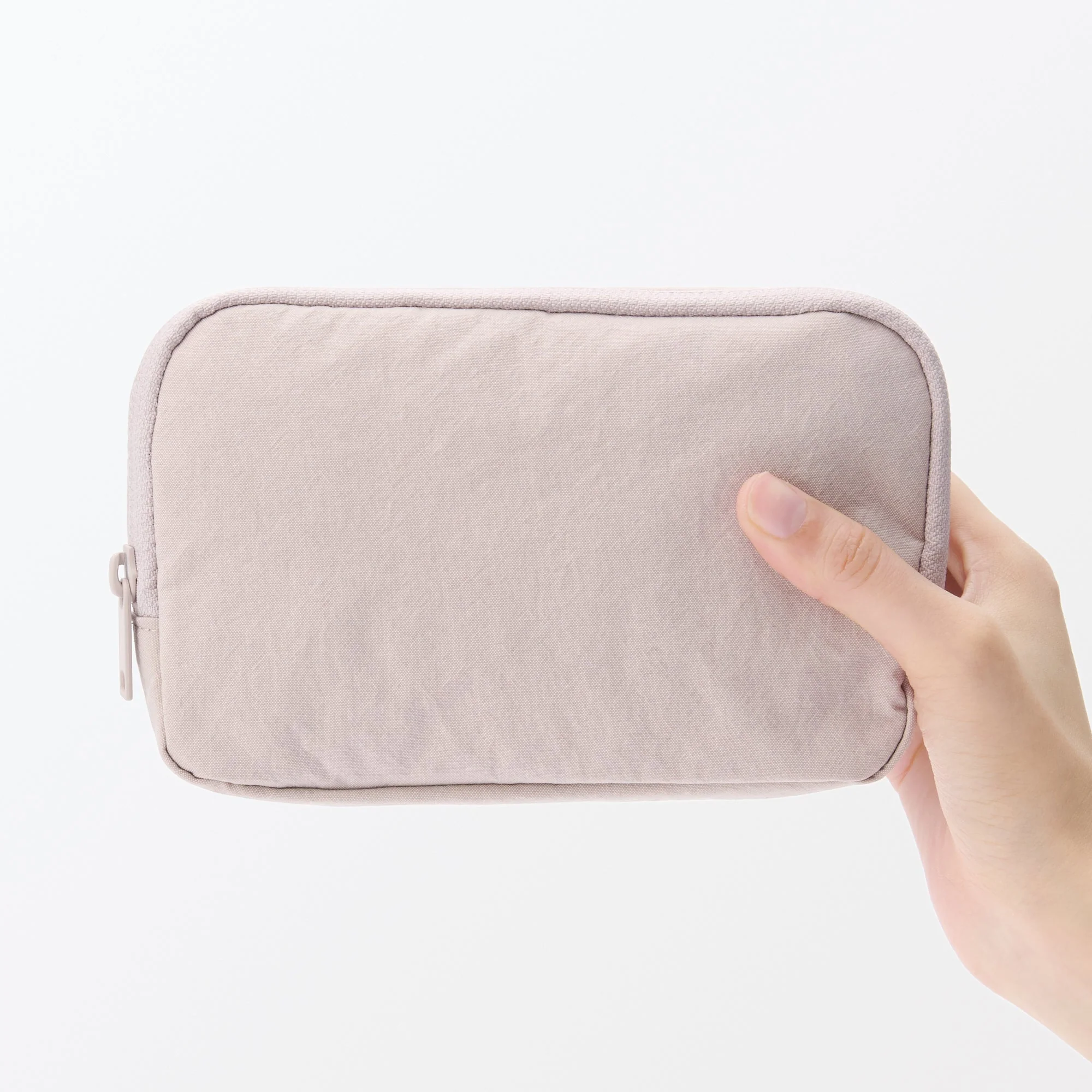 Wrinkled Nylon Wide-Opening Pouch - Large - Image 6
