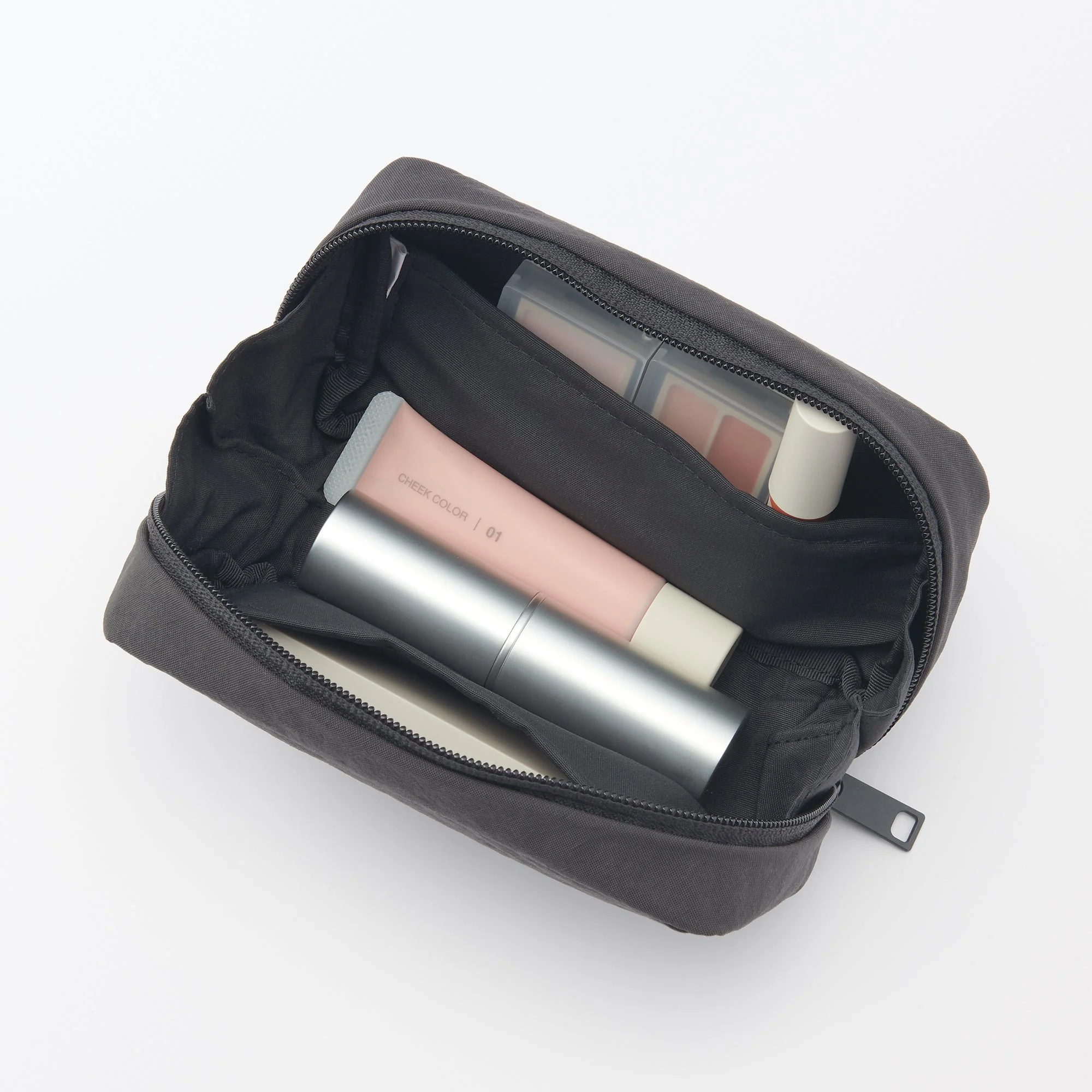 Wrinkled Nylon Wide-Opening Pouch - Medium - Image 2