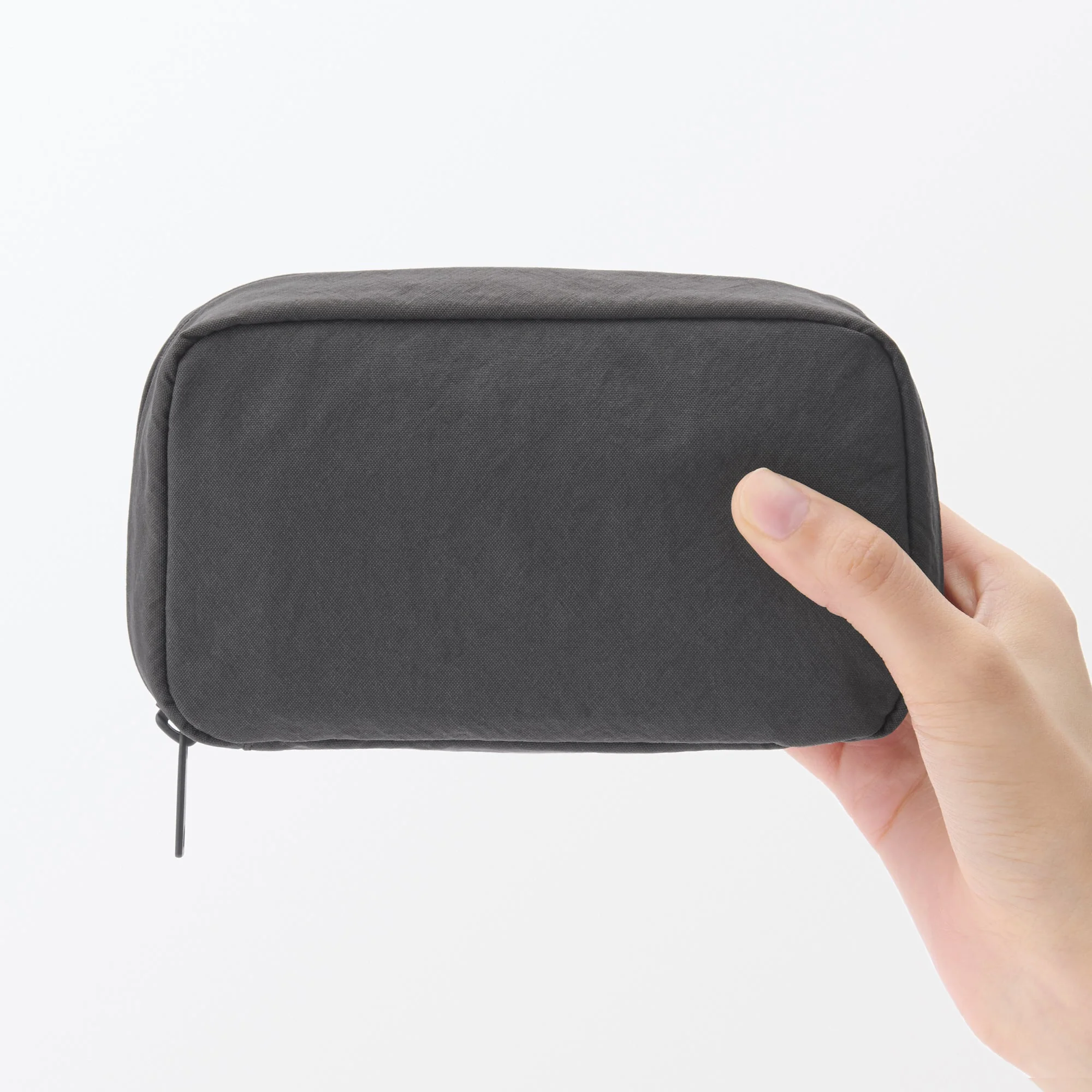 Wrinkled Nylon Wide-Opening Pouch - Medium - Image 6