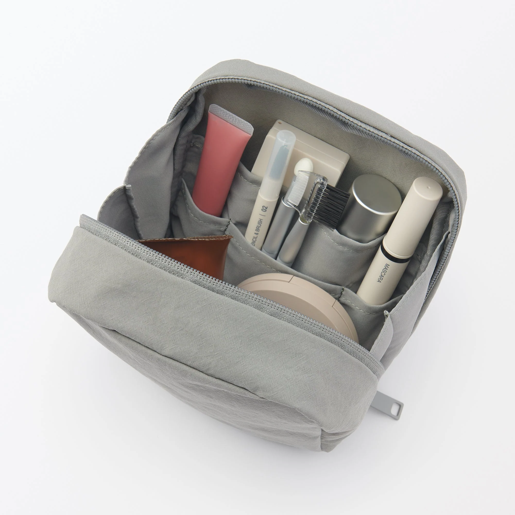 Wrinkled Nylon Wide-Opening Pouch - Square - Image 2