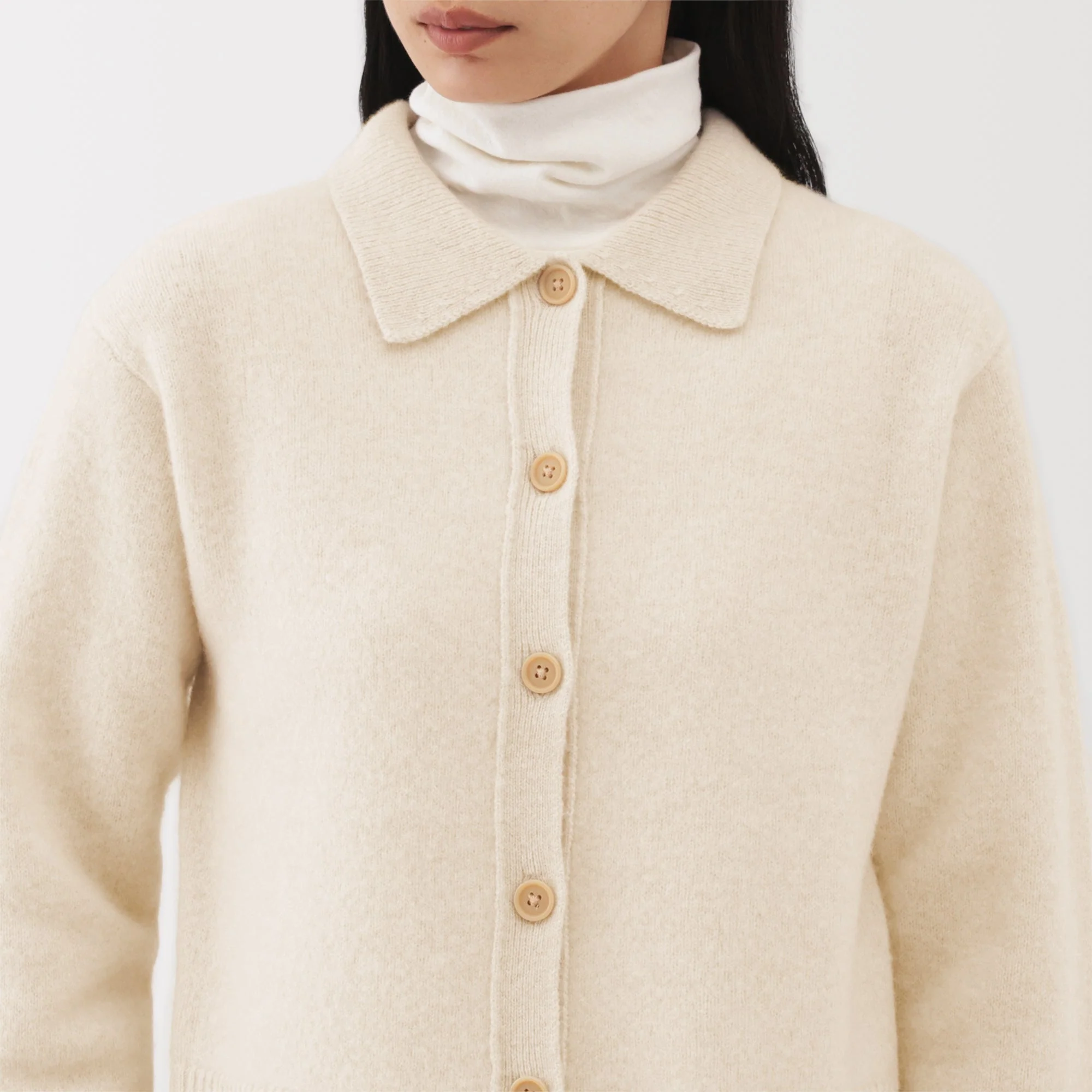 Labo Yak Wool Collared Cardigan - Image 21